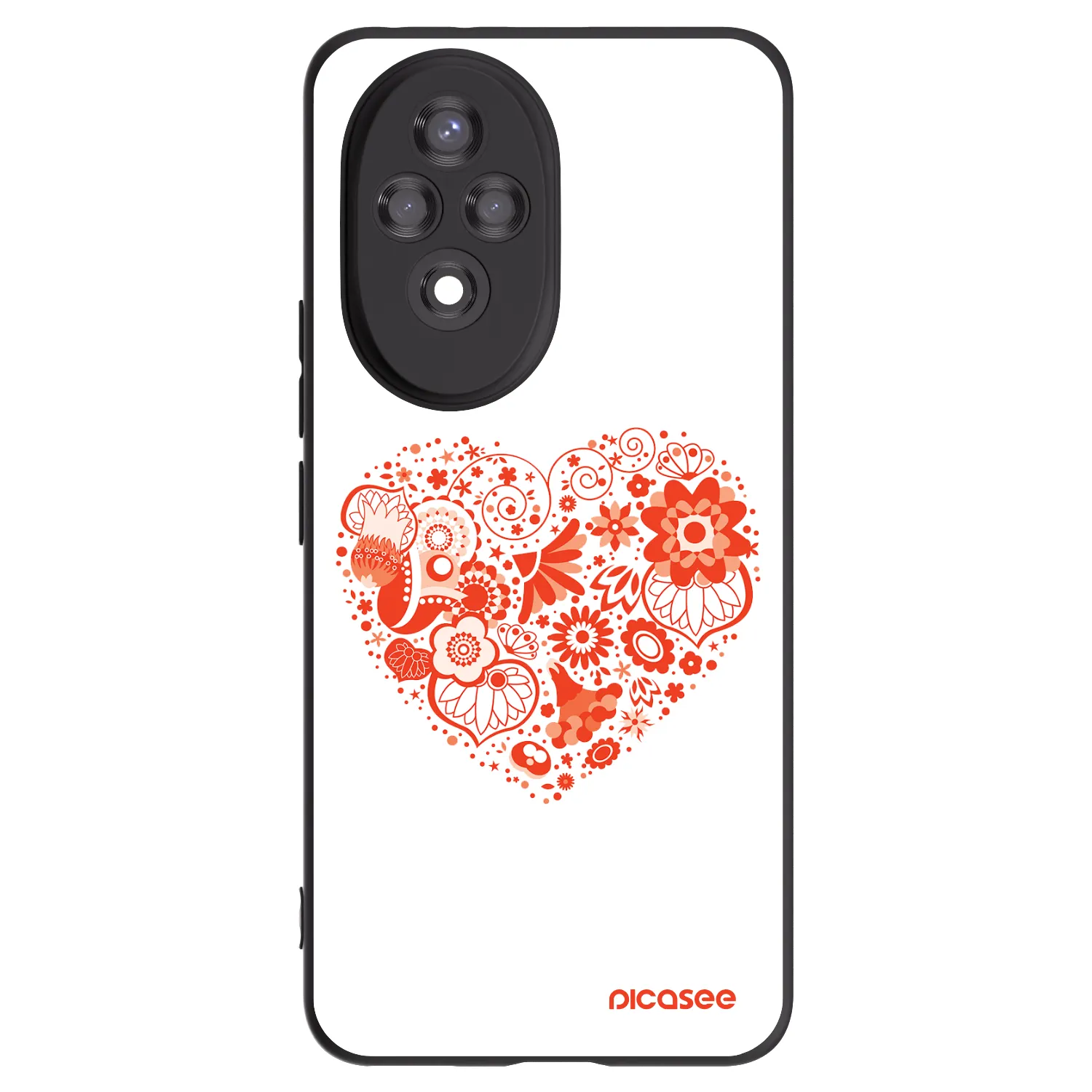 Picasee silikonowe czarne etui na Honor 200 5G - Big heart