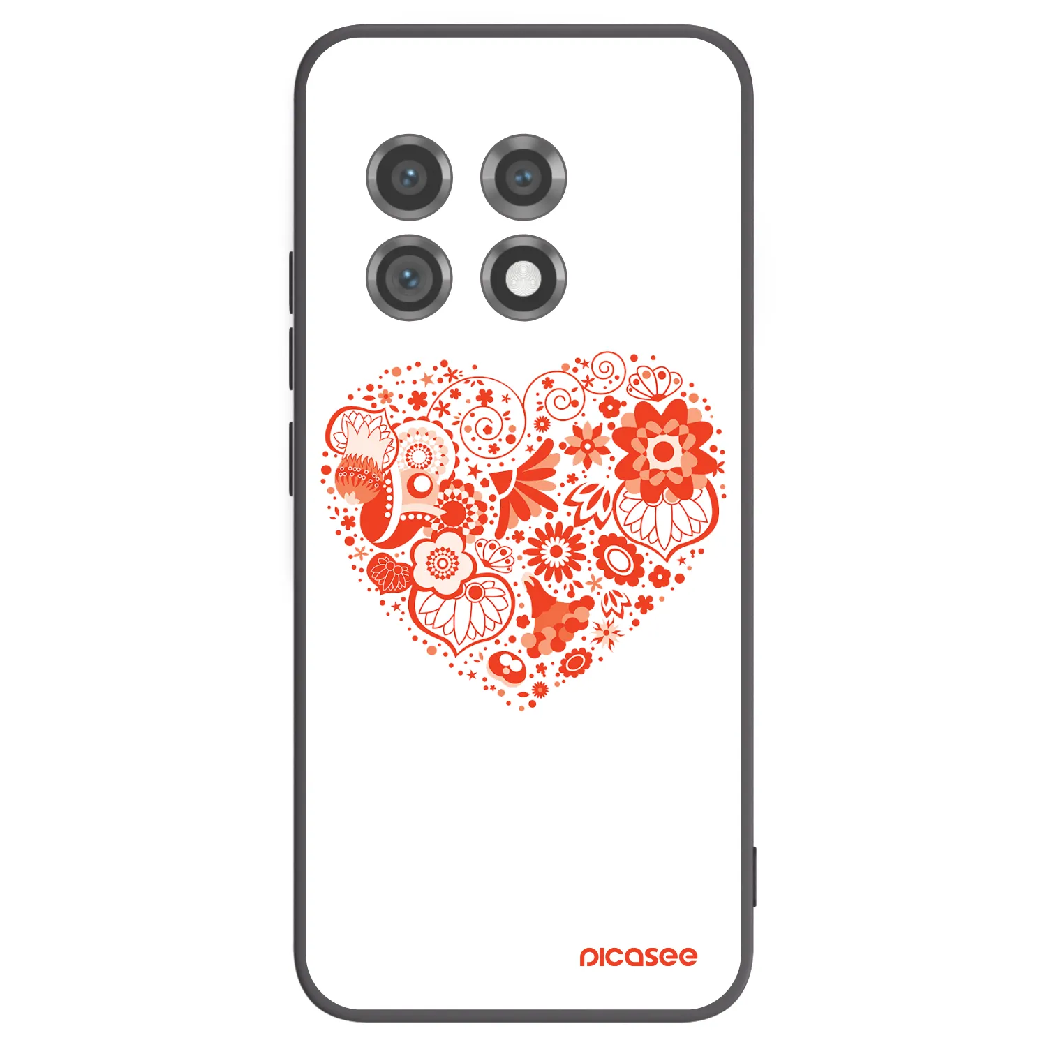 Picasee silikonowe czarne etui na OnePlus 11 5G - Big heart