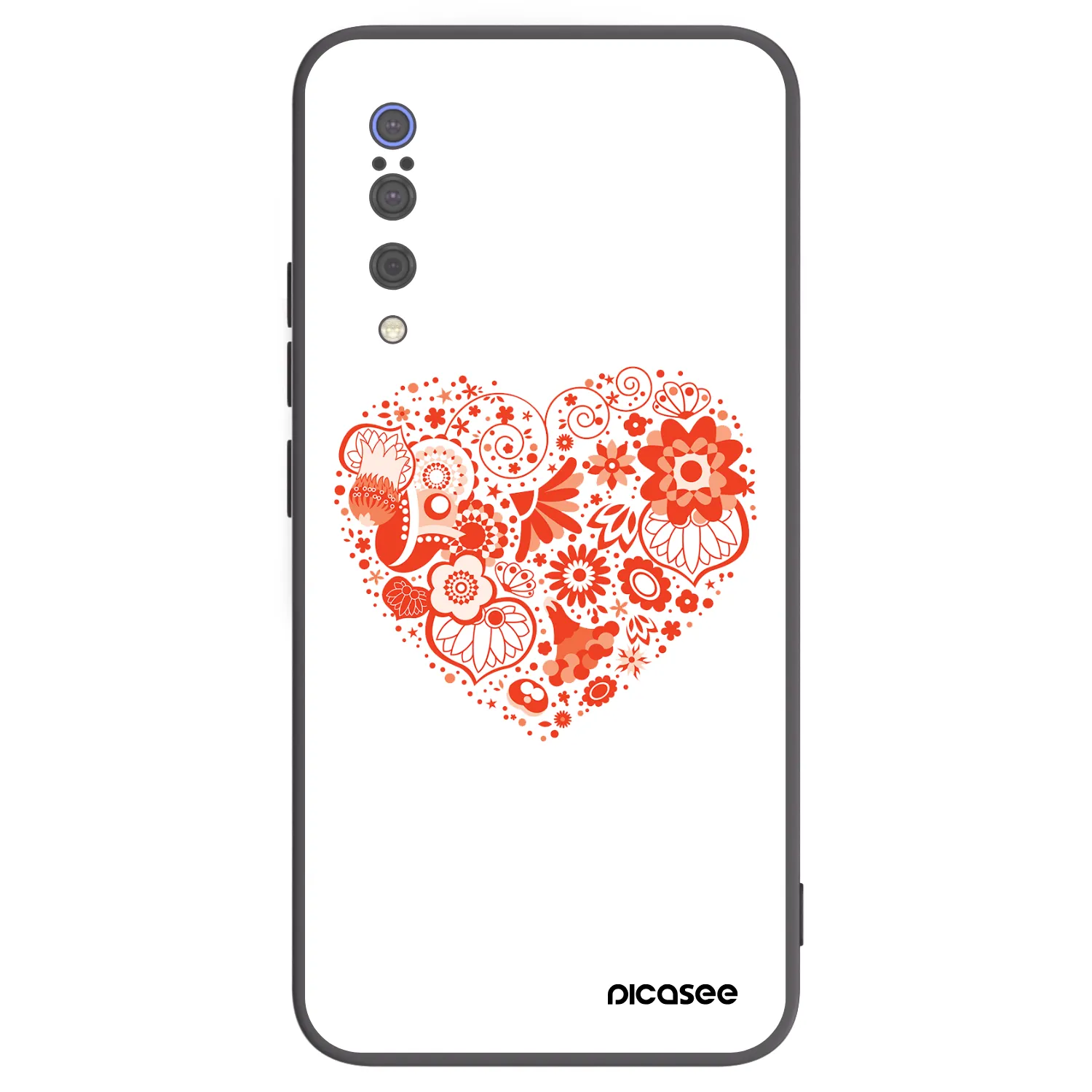 Picasee silikonowe czarne etui na Xiaomi Mi 9 - Big heart