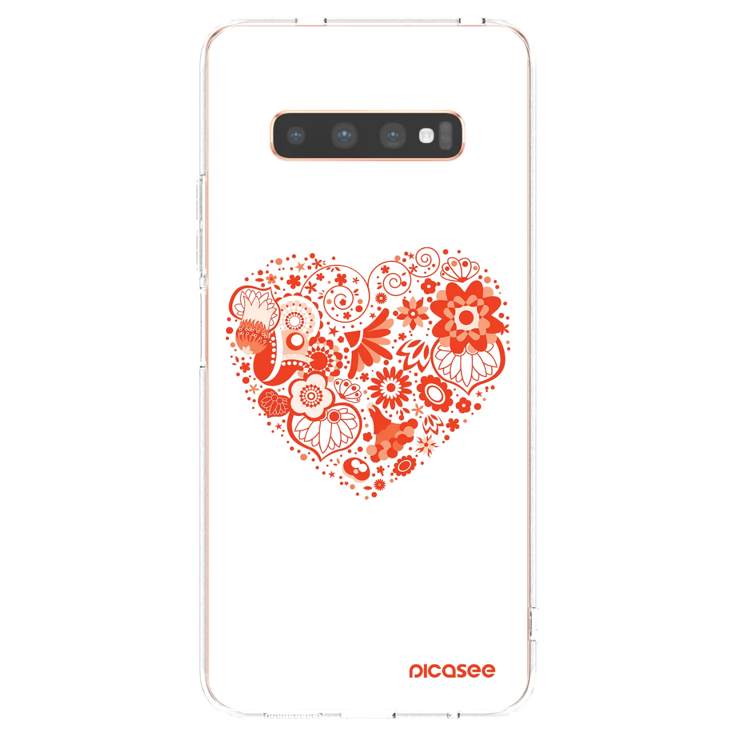 Picasee silikonowe przeźroczyste etui na Samsung Galaxy S10 Plus G975 - Big heart