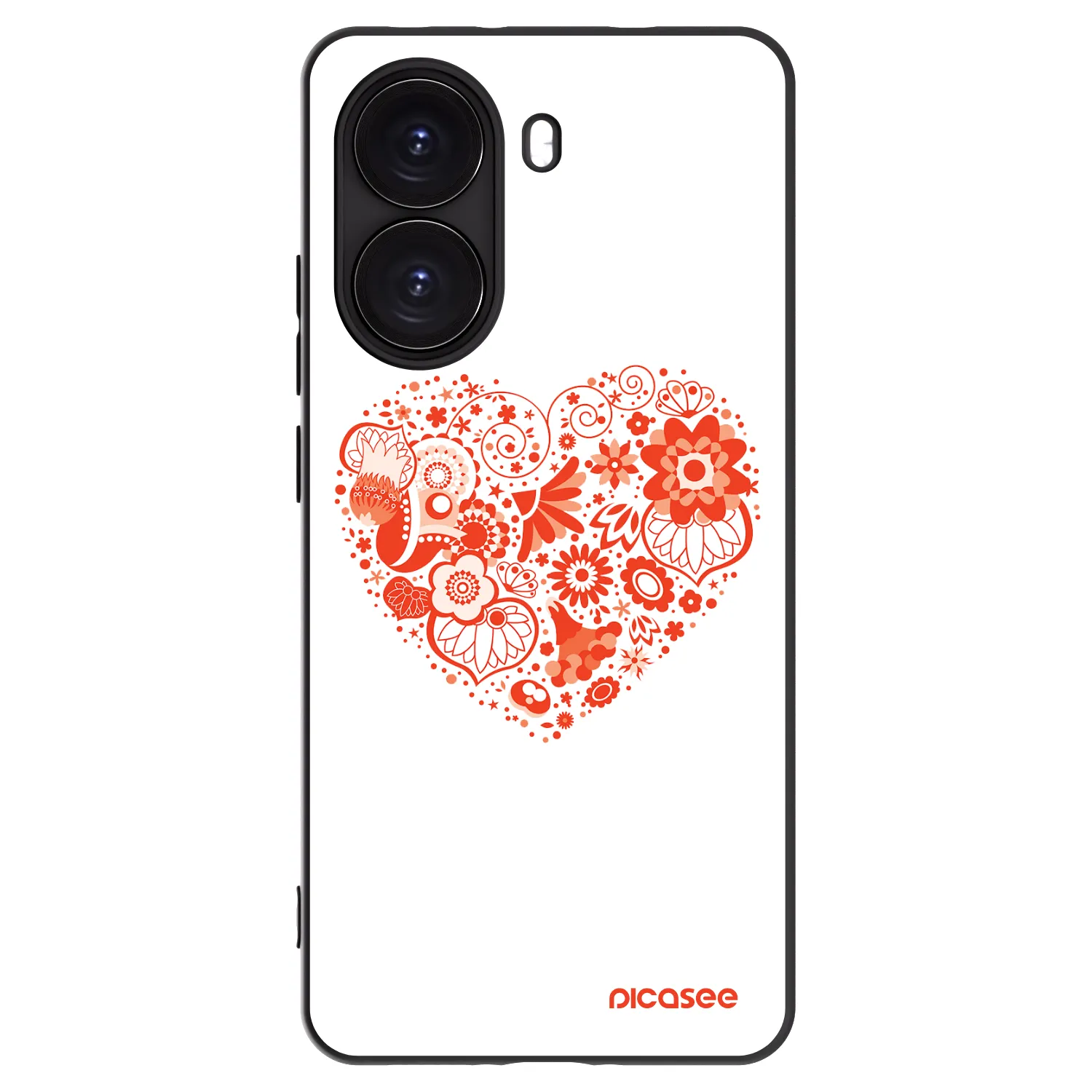 Picasee silikonowe czarne etui na Xiaomi Poco X7 Pro 5G - Big heart