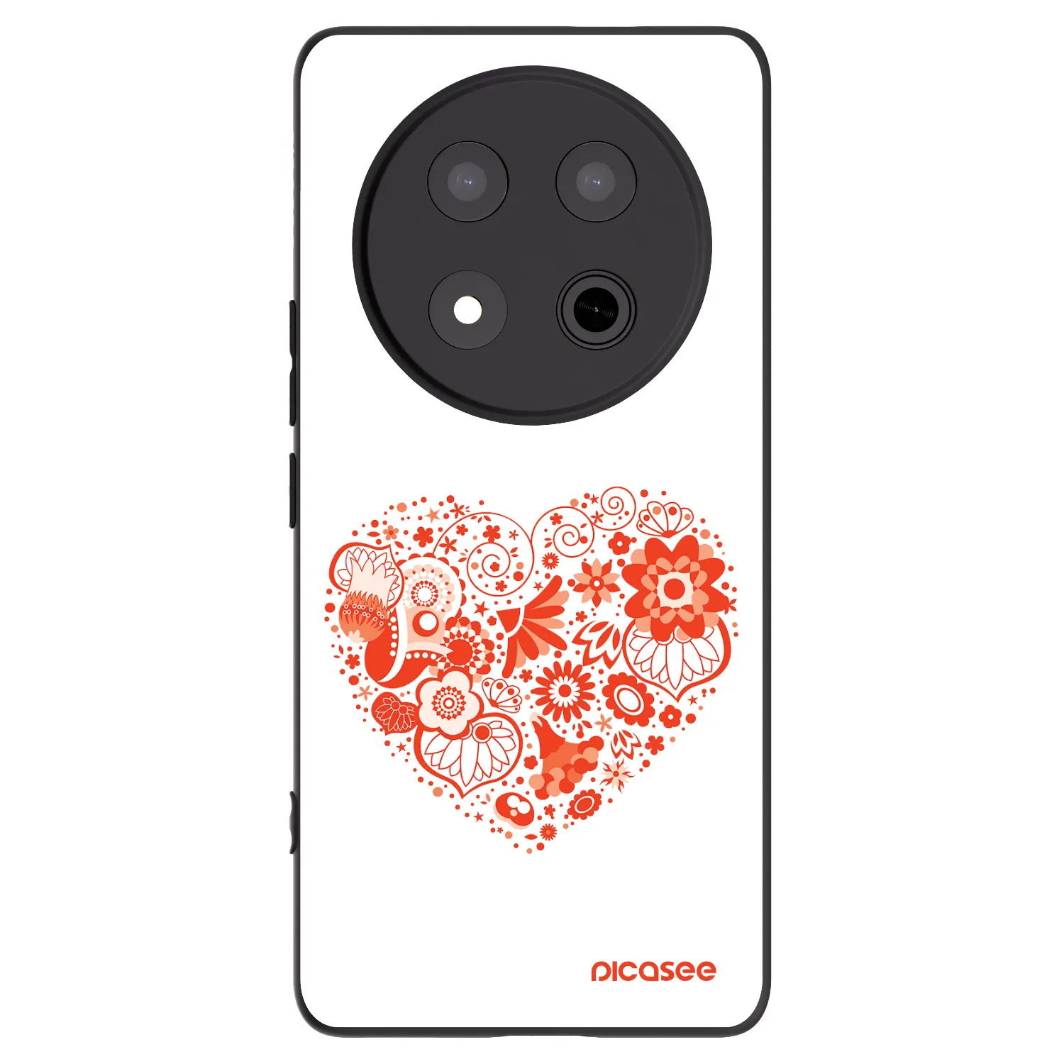 Picasee silikonowe czarne etui na Honor Magic7 Lite 5G - Big heart