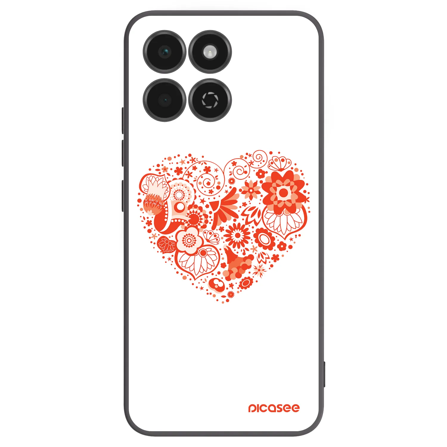 Picasee silikonowe czarne etui na Honor 200 Smart 5G - Big heart