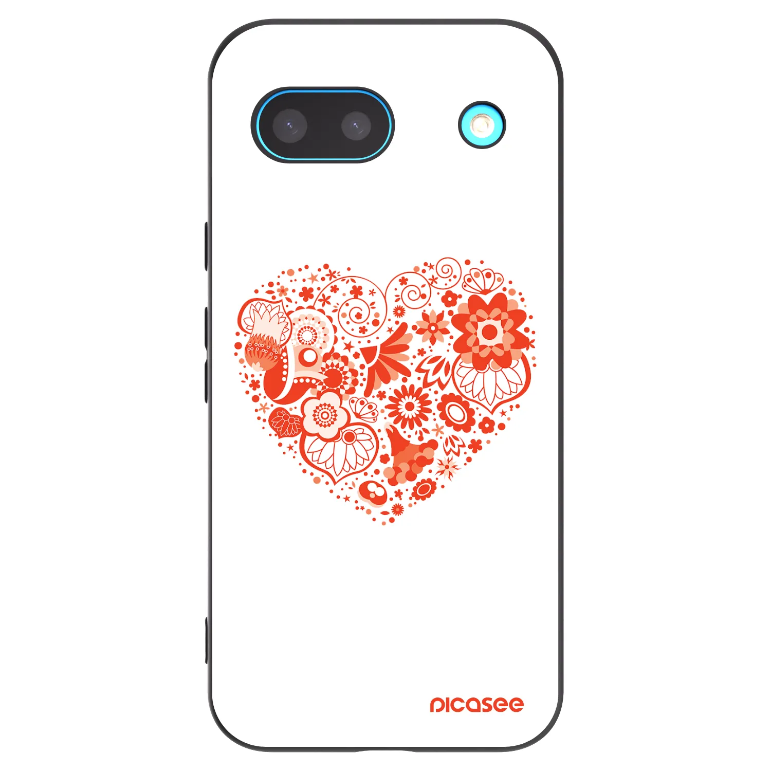 Picasee silikonowe czarne etui na Google Pixel 8 - Big heart