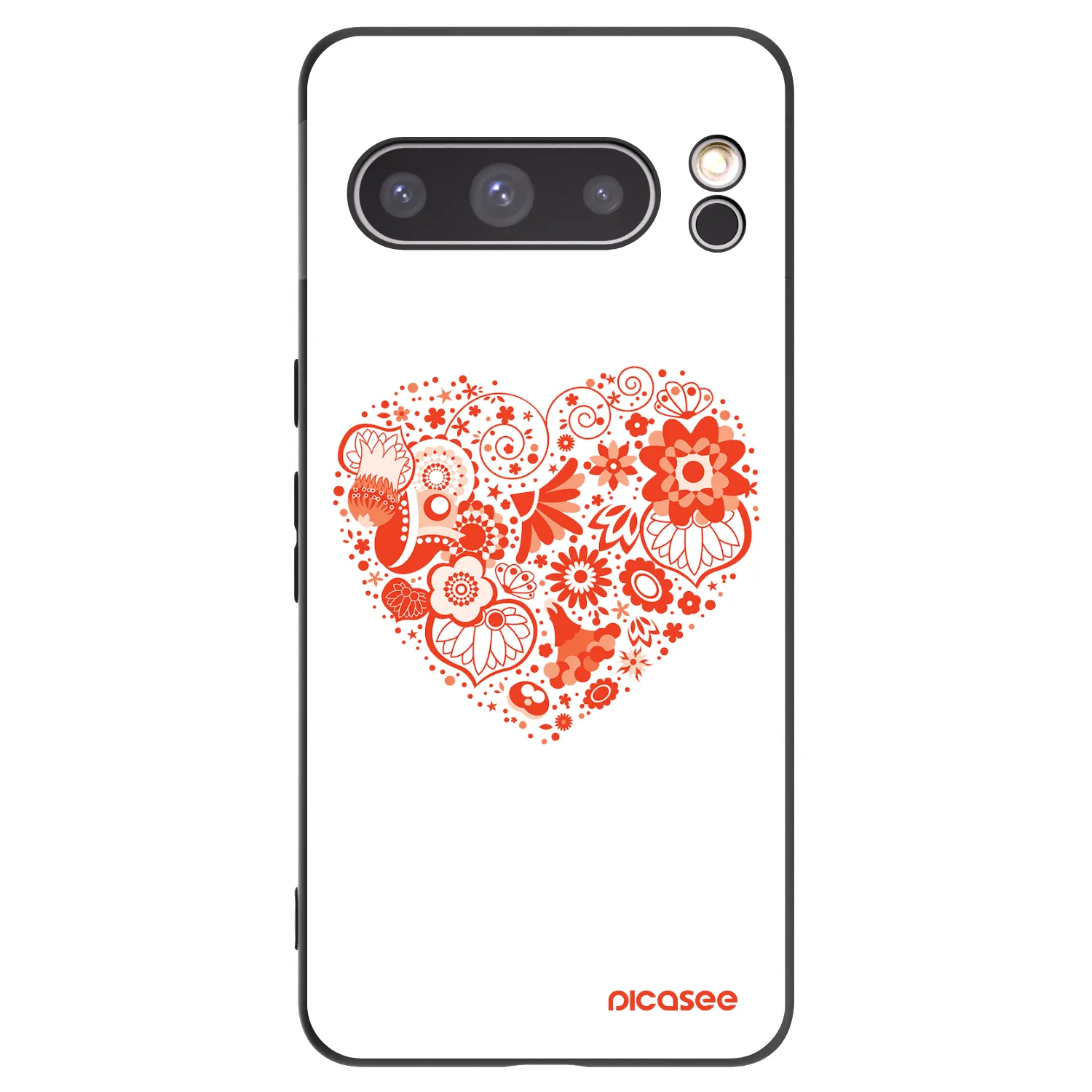 Picasee silikonowe czarne etui na Google Pixel 8 Pro - Big heart