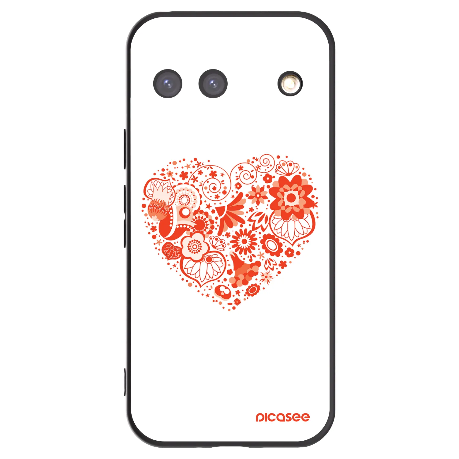 Picasee silikonowe czarne etui na Google Pixel 9 - Big heart