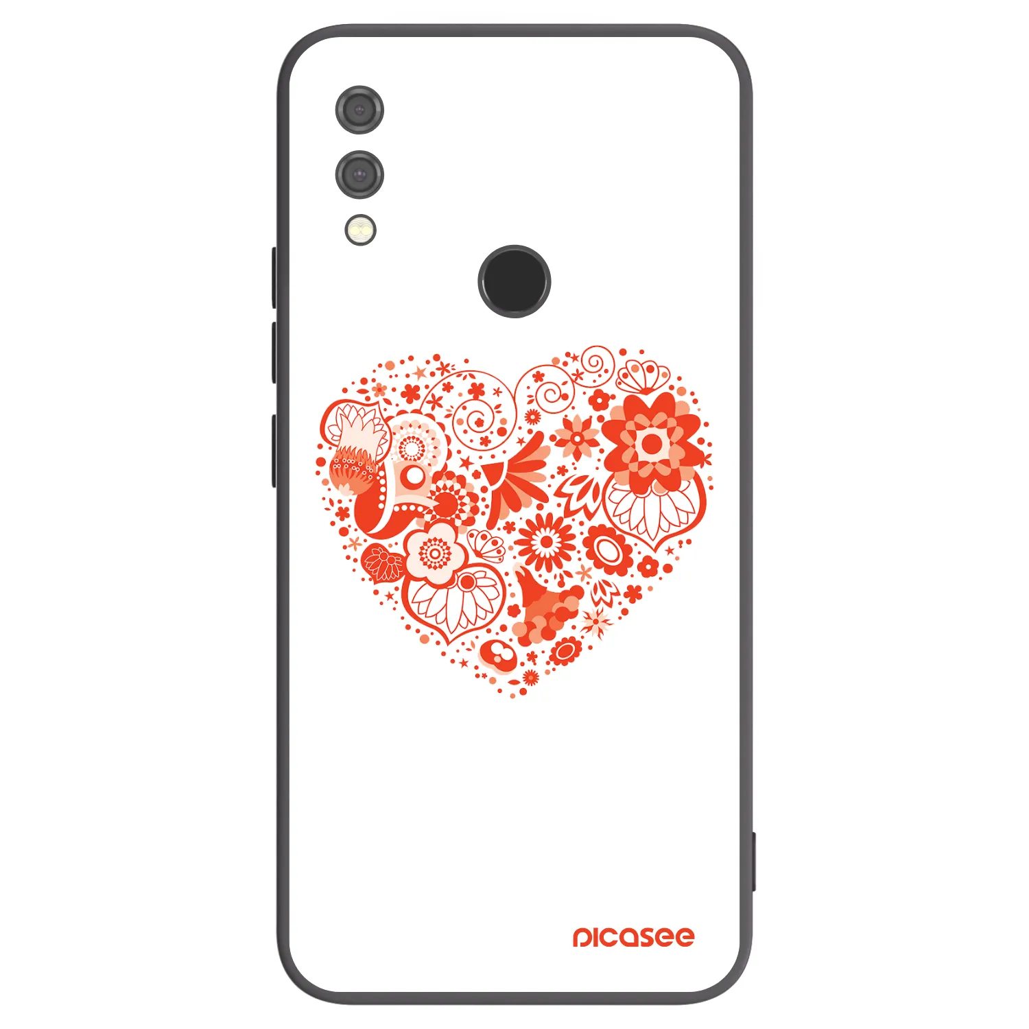 Picasee silikonowe czarne etui na Xiaomi Redmi Note 7 - Big heart