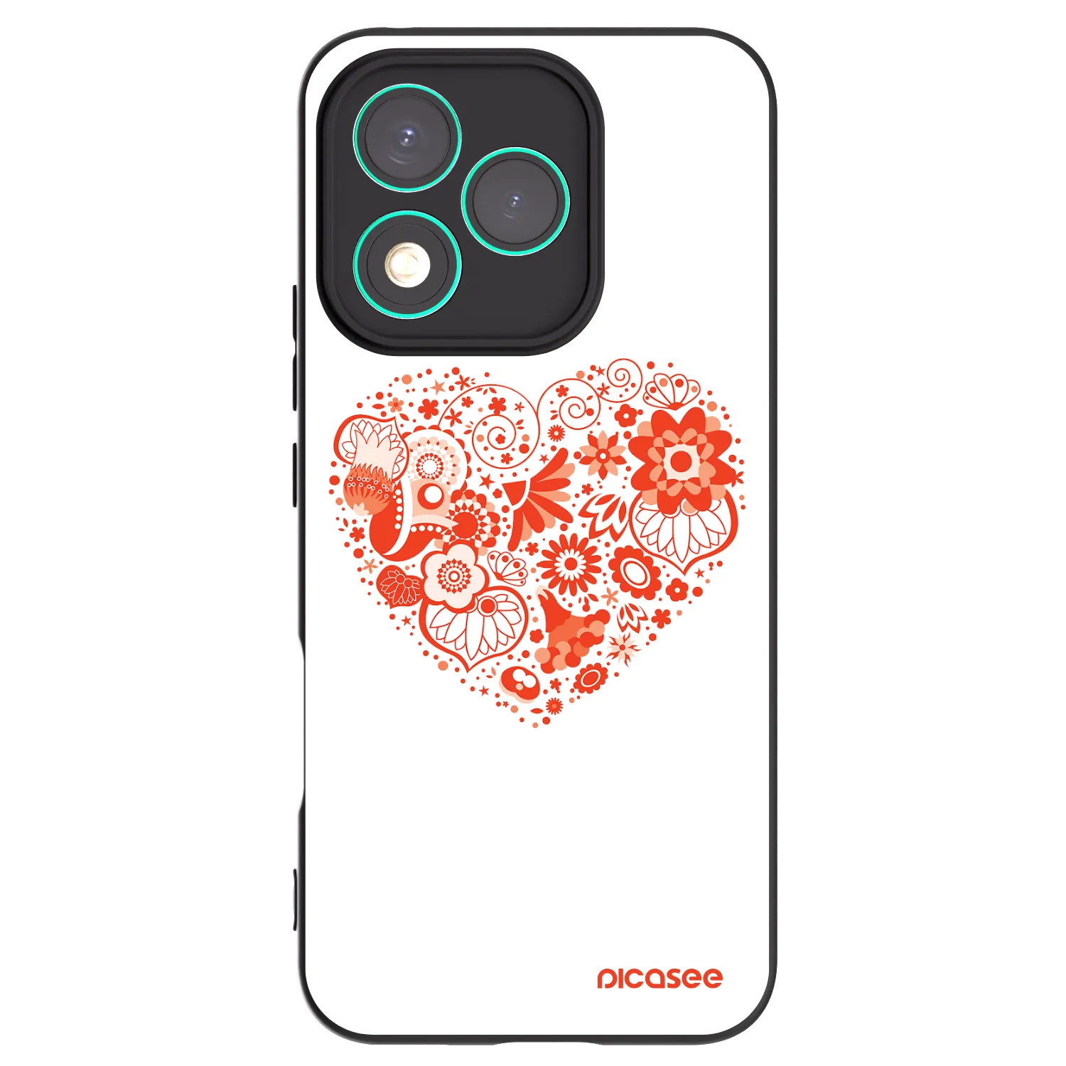 Picasee silikonowe czarne etui na Honor 400 Lite 5G - Big heart