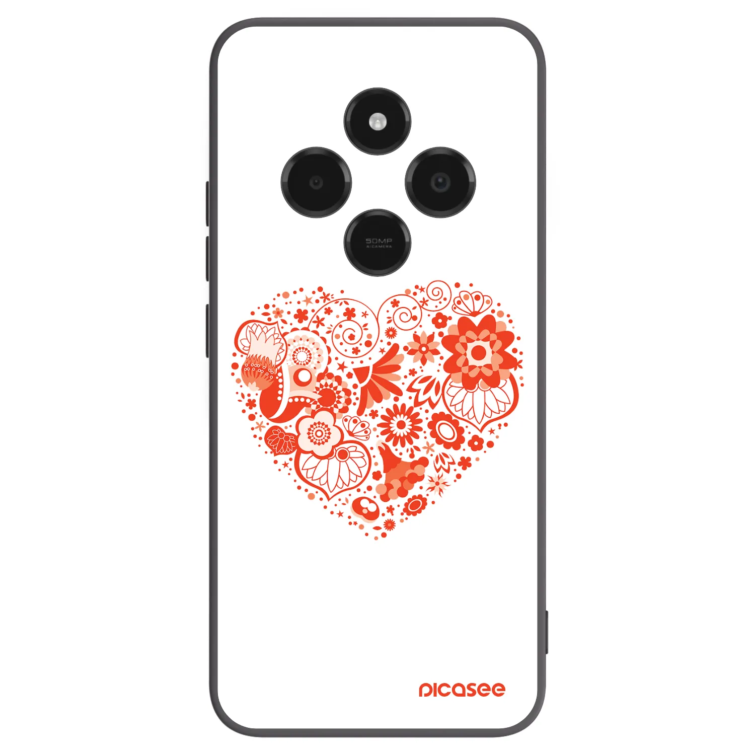 Picasee silikonowe czarne etui na Xiaomi Poco C75 - Big heart