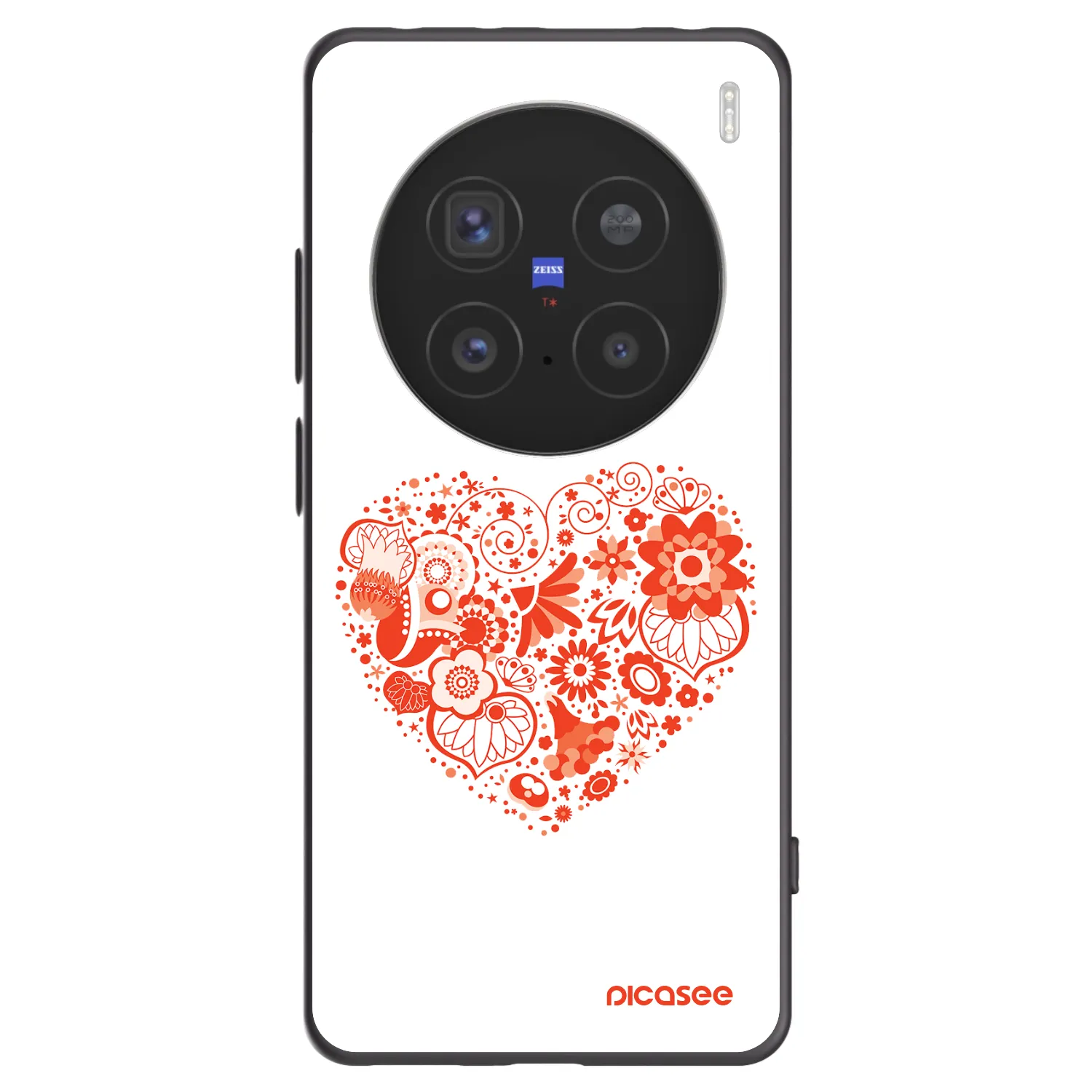 Picasee silikonowe czarne etui na Vivo X200 Pro - Big heart