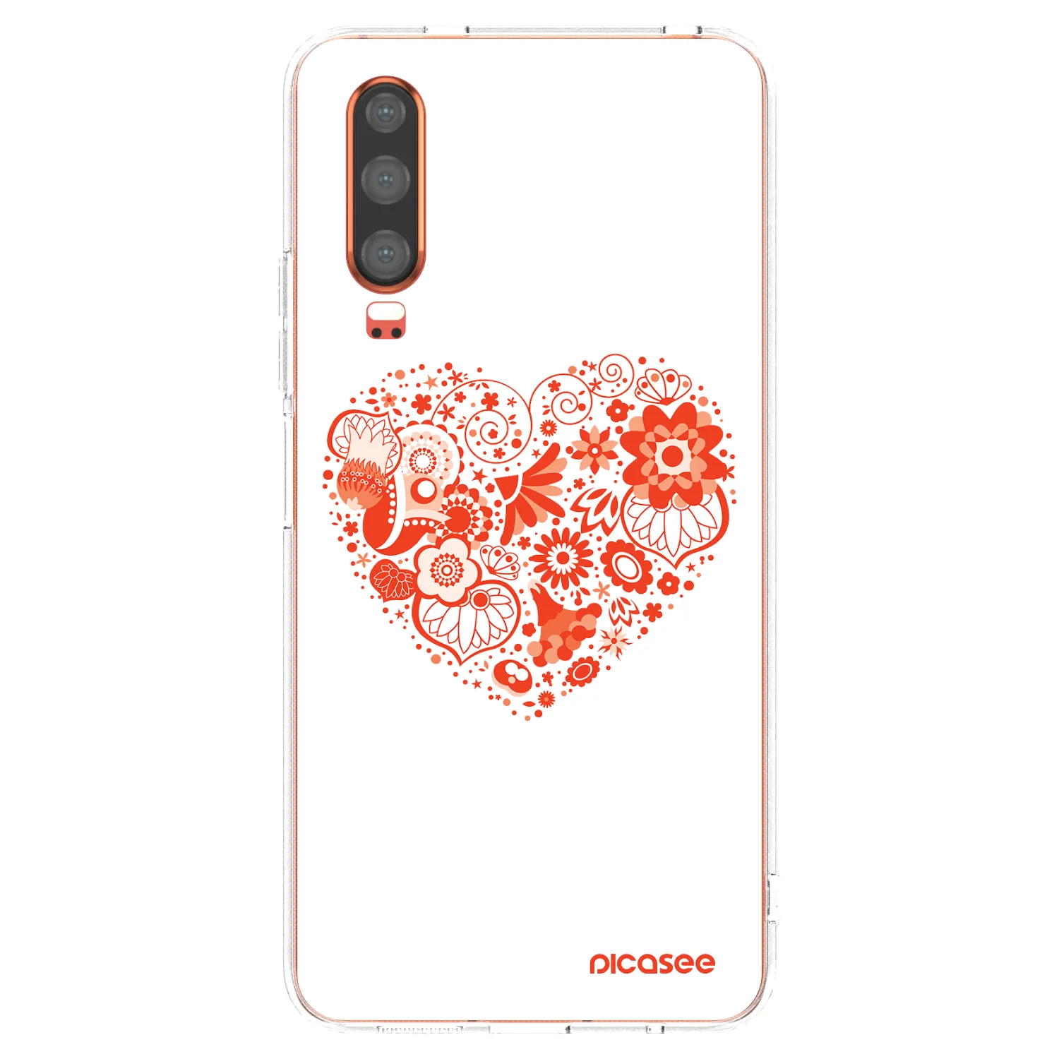 Picasee silikonowe przeźroczyste etui na Huawei P30 - Big heart