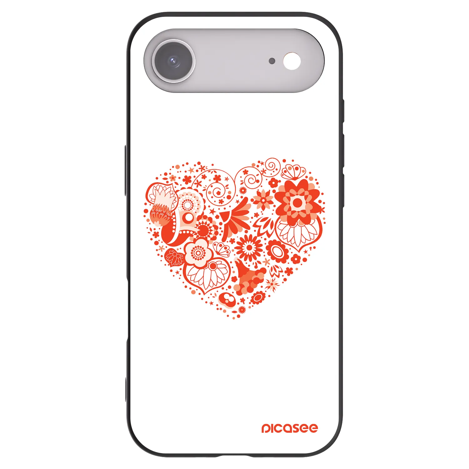Picasee silikonowe czarne etui na Apple iPhone Air - Big heart