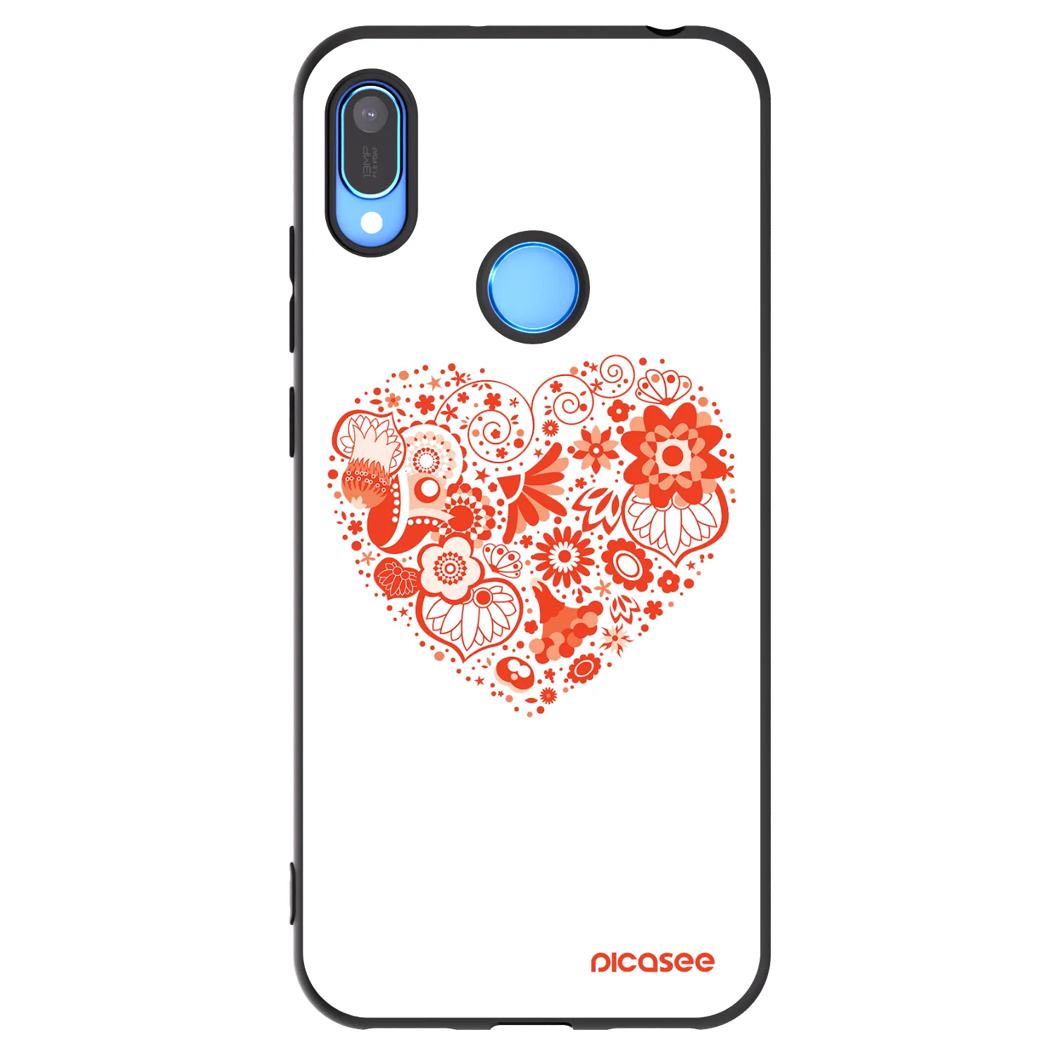 Picasee silikonowe czarne etui na Huawei Y6 2019 - Big heart