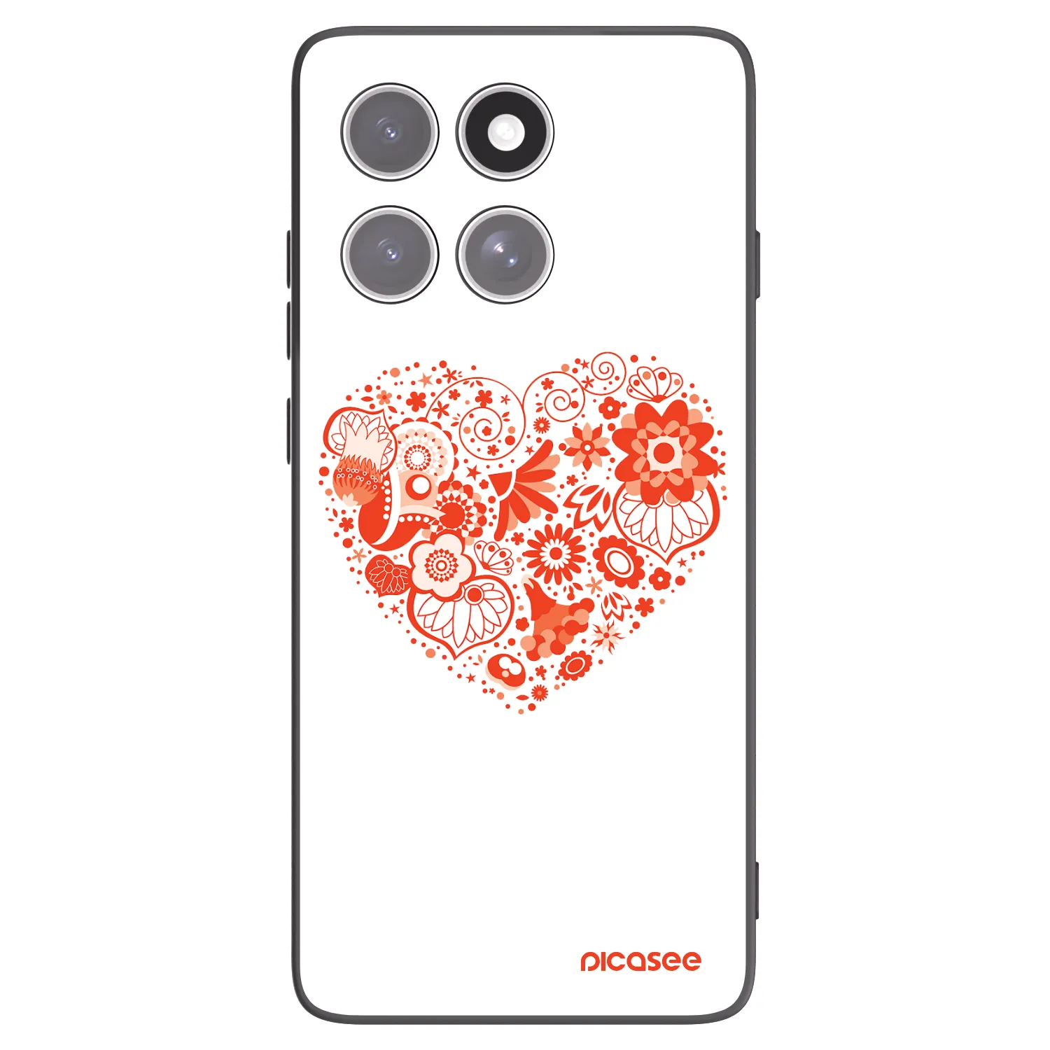 Picasee silikonowe czarne etui na Motorola Edge 60 Pro - Big heart
