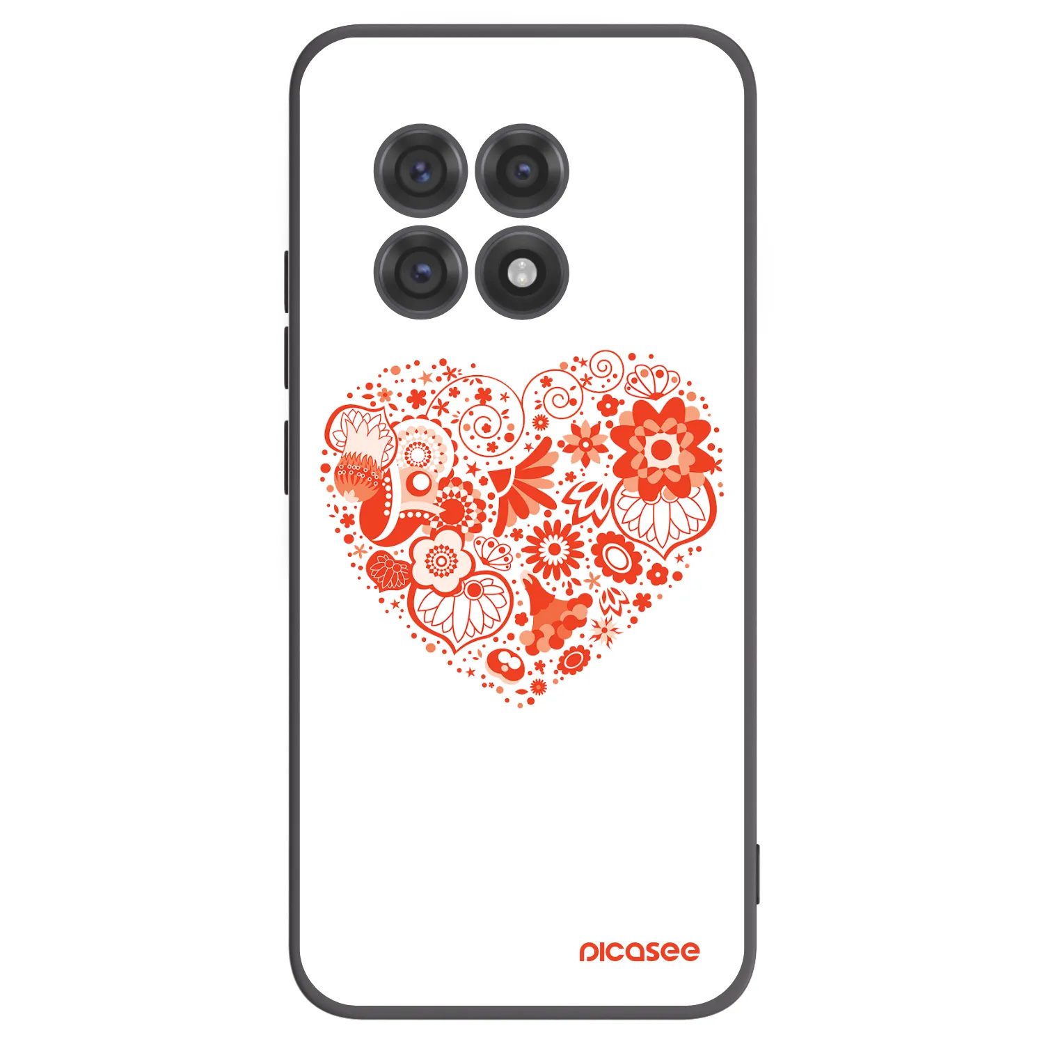Picasee silikonowe czarne etui na OnePlus 13R 5G - Big heart