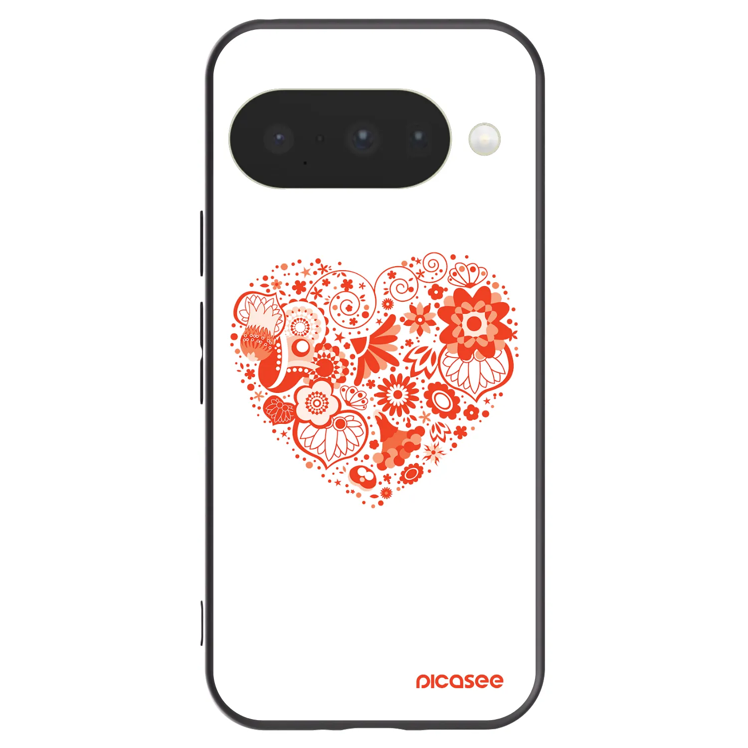 Picasee silikonowe czarne etui na Google Pixel 10 - Big heart
