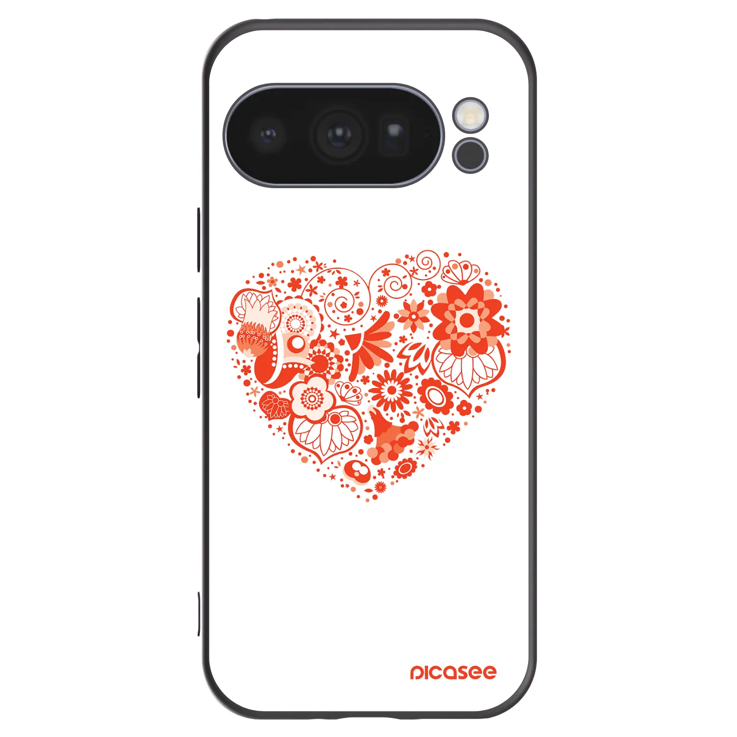 Picasee silikonowe czarne etui na Google Pixel 10 Pro - Big heart