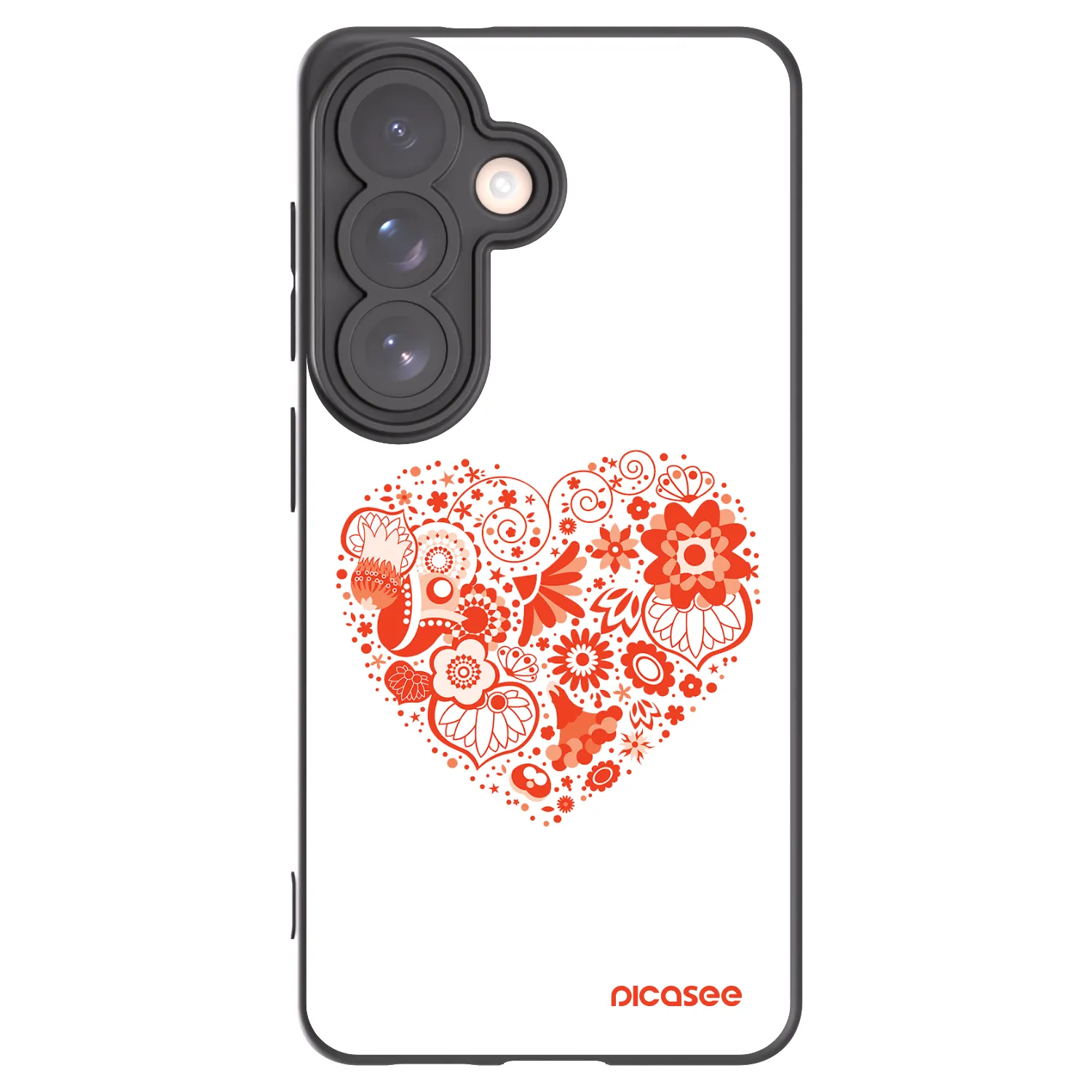 Picasee silikonowe czarne etui na Samsung Galaxy S26 - Big heart