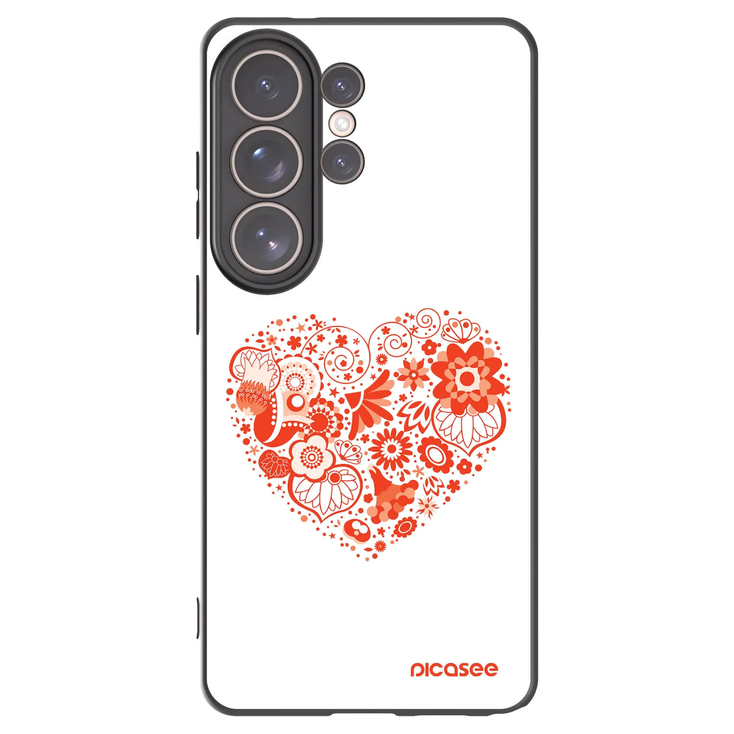 Picasee silikonowe czarne etui na Samsung Galaxy S26 Ultra - Big heart