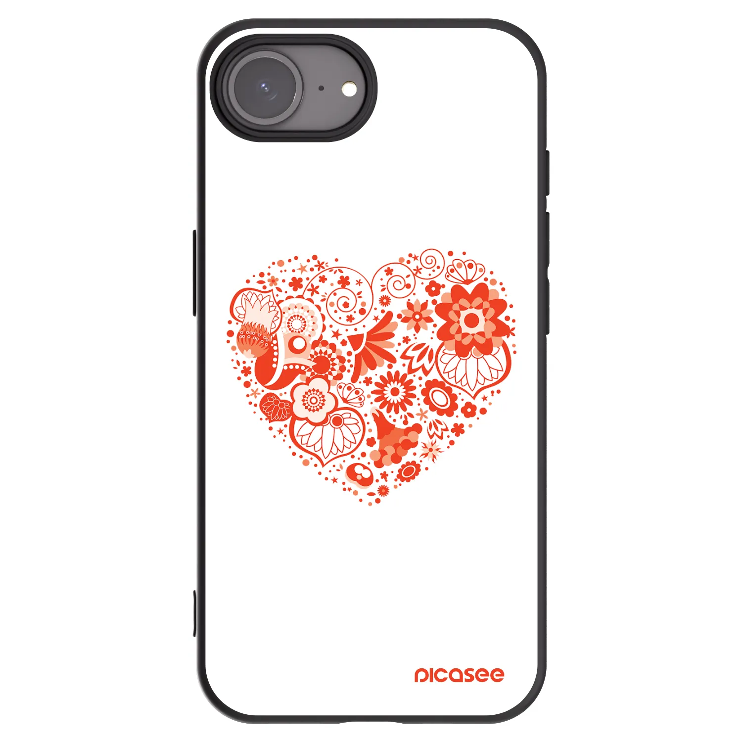 Picasee silikonowe czarne etui na Apple iPhone 17e - Big heart