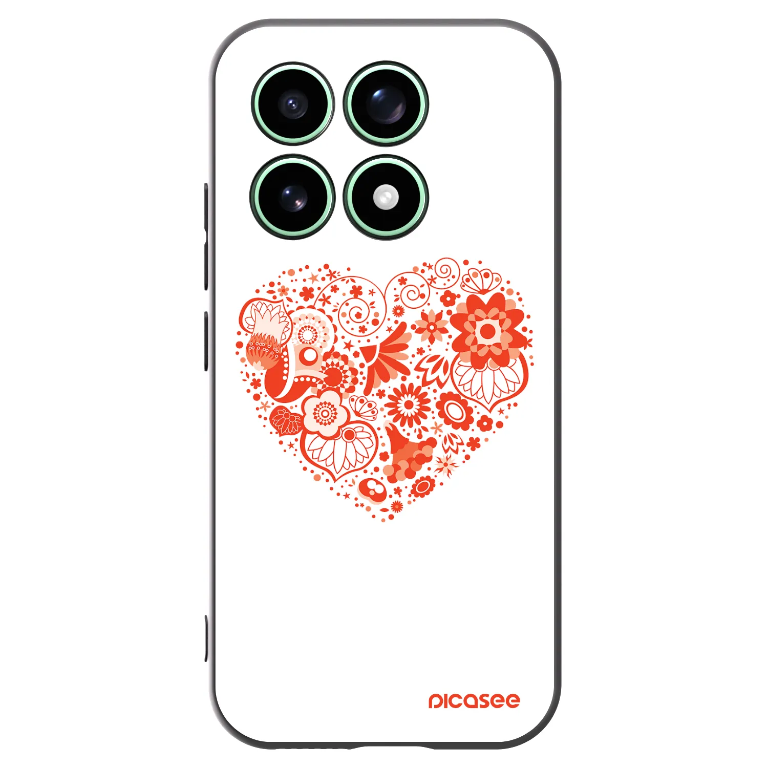Picasee silikonowe czarne etui na Xiaomi 17 - Big heart