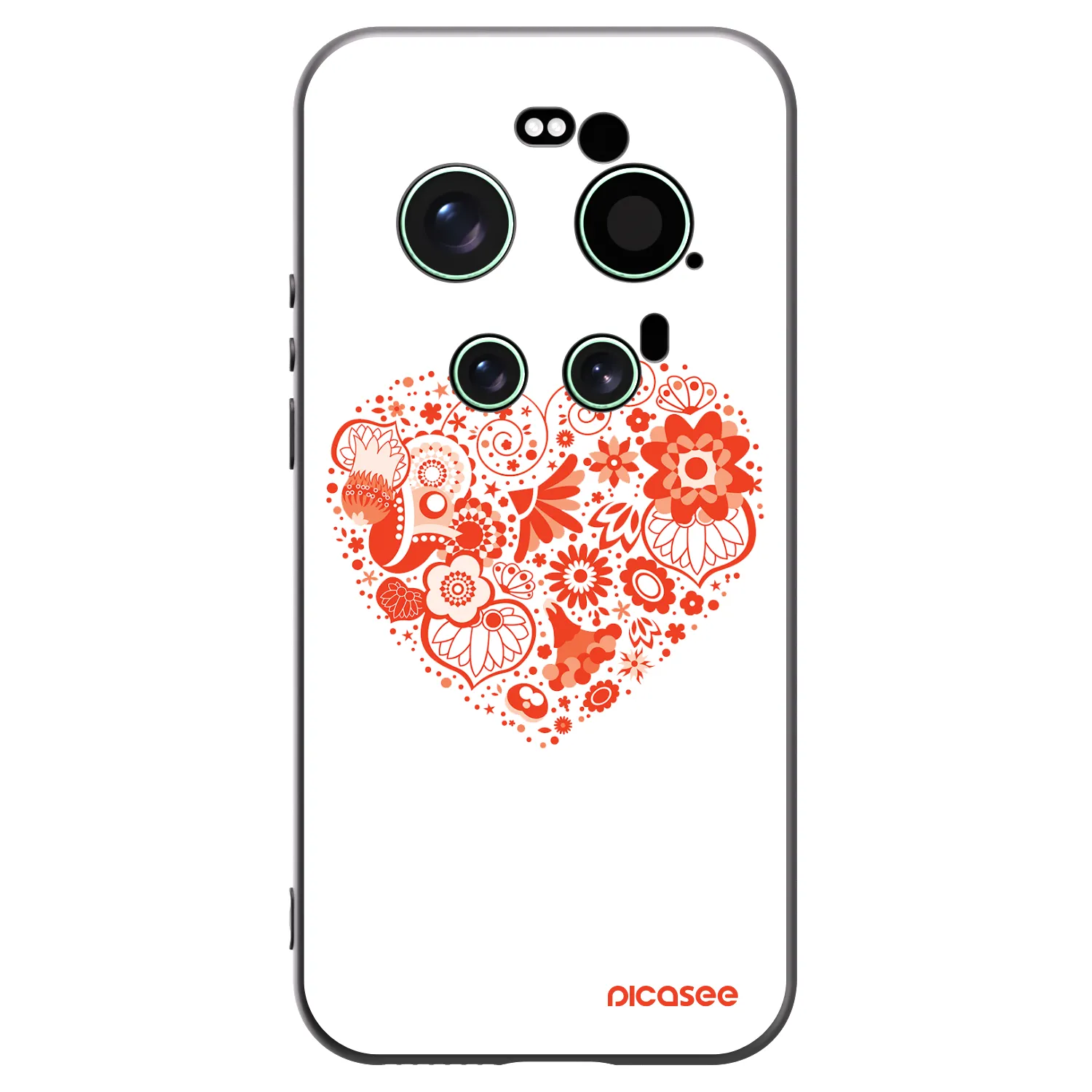 Picasee silikonowe czarne etui na Xiaomi 17 Ultra - Big heart