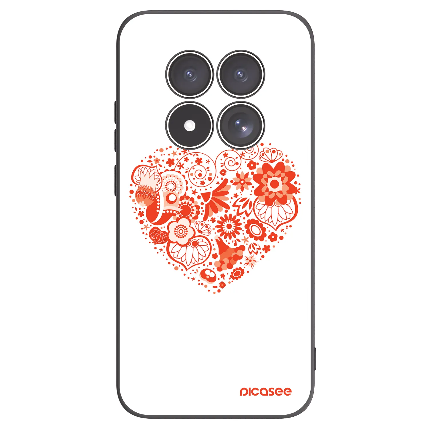 Picasee silikonowe czarne etui na Xiaomi Redmi Note 15 Pro 5G - Big heart