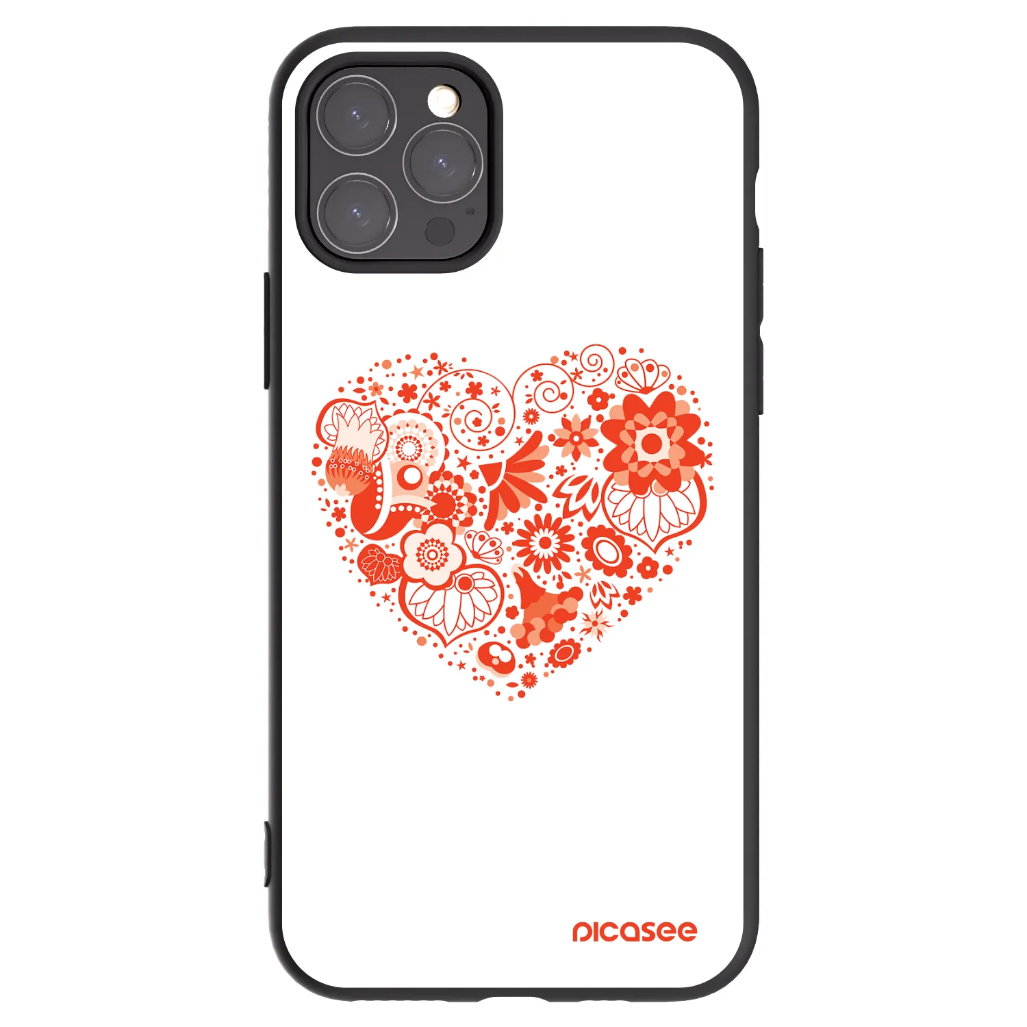 Picasee silikonowe czarne etui na Apple iPhone 11 Pro - Big heart