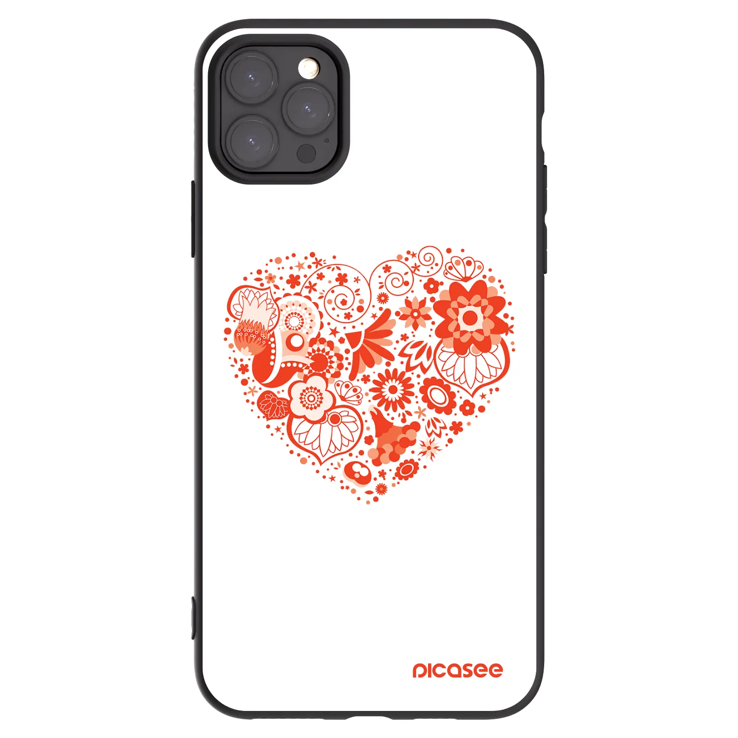 Picasee silikonowe czarne etui na Apple iPhone 11 Pro Max - Big heart