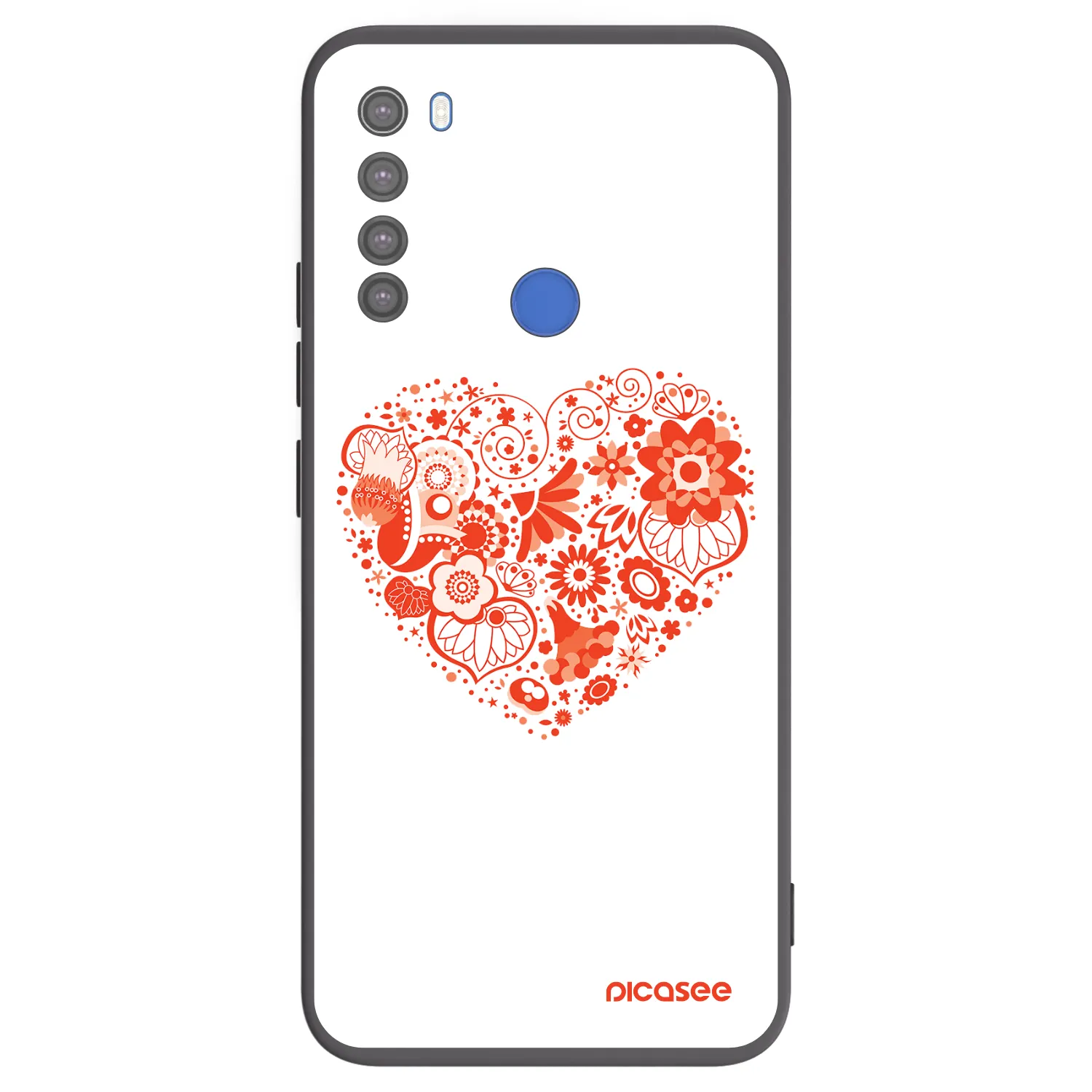 Picasee silikonowe czarne etui na Xiaomi Redmi Note 8T - Big heart