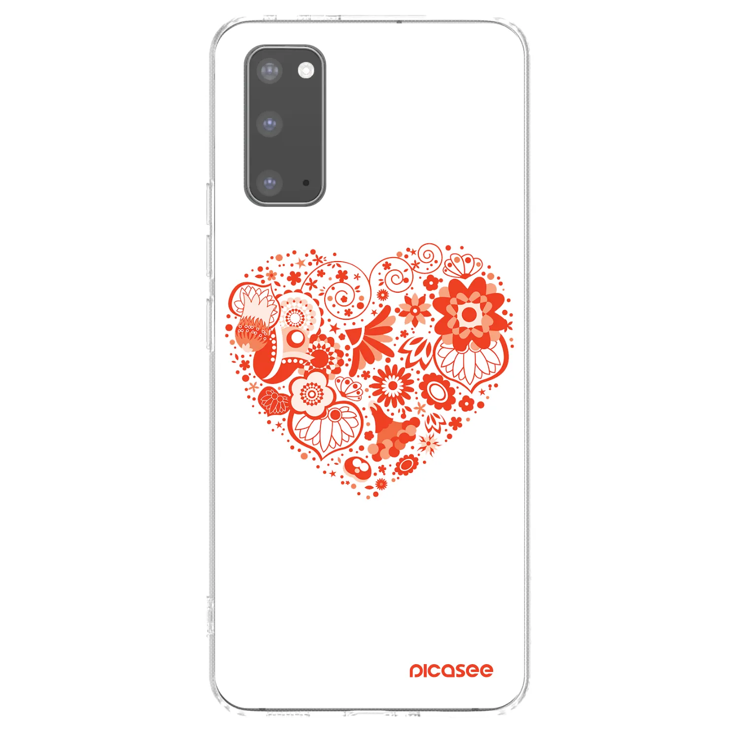 Picasee silikonowe przeźroczyste etui na Samsung Galaxy S20 G980F - Big heart