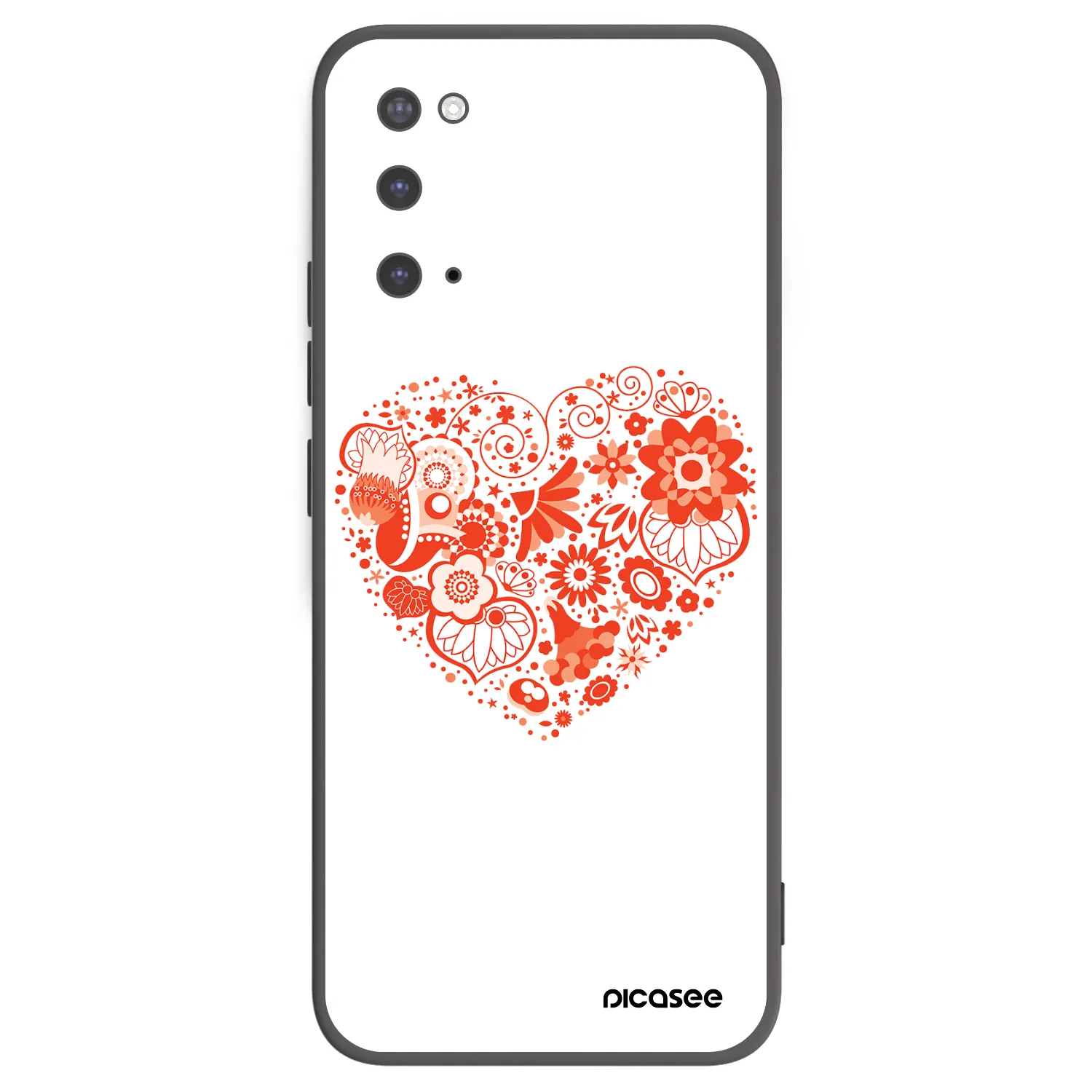 Picasee silikonowe czarne etui na Samsung Galaxy S20 G980F - Big heart