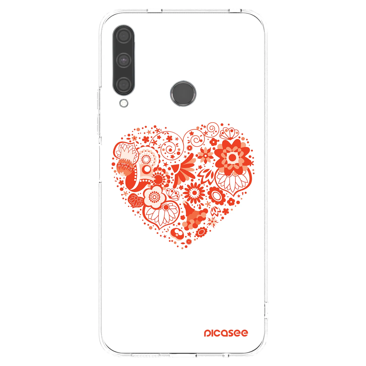 Picasee silikonowe przeźroczyste etui na Huawei P40 Lite E - Big heart