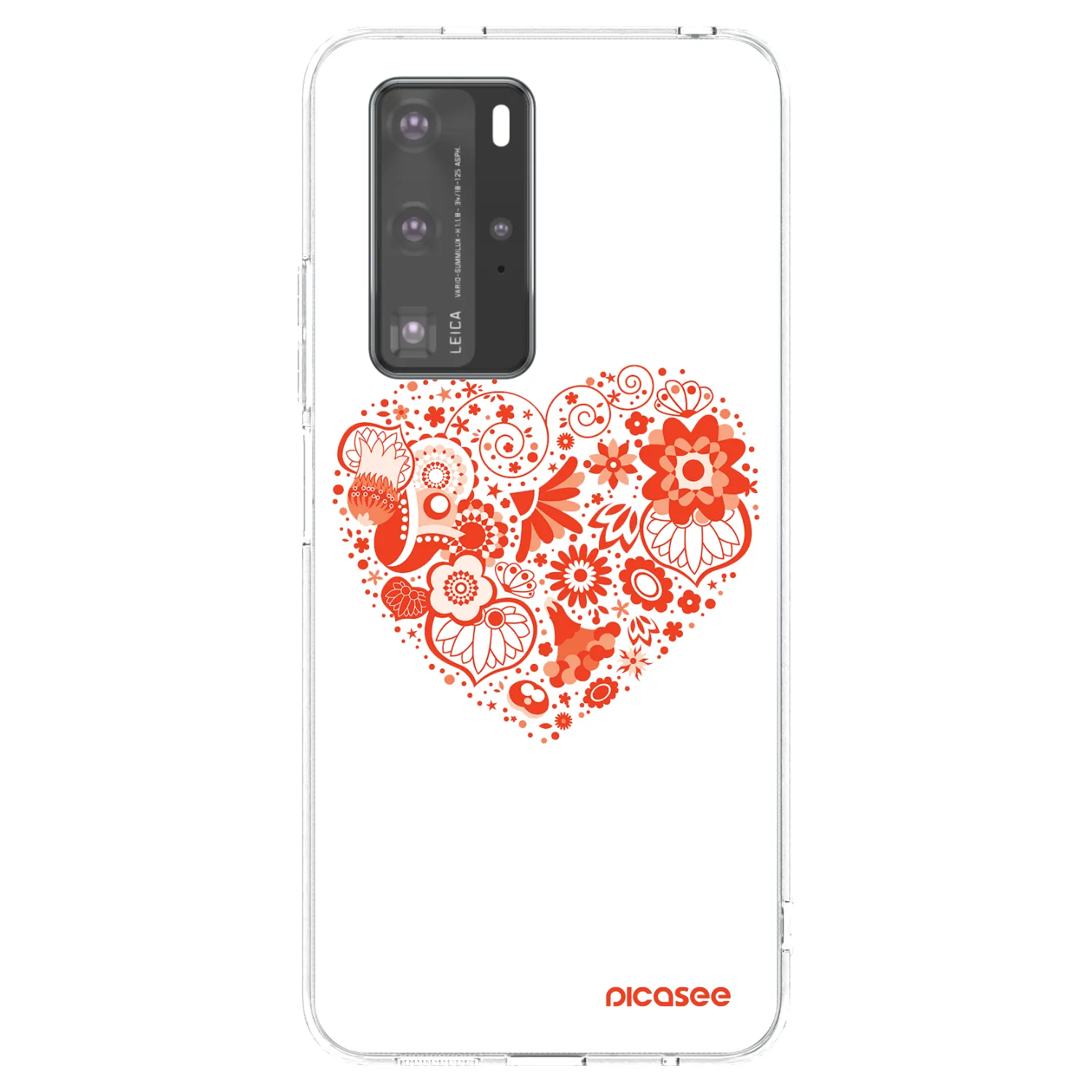 Picasee silikonowe przeźroczyste etui na Huawei P40 Pro - Big heart