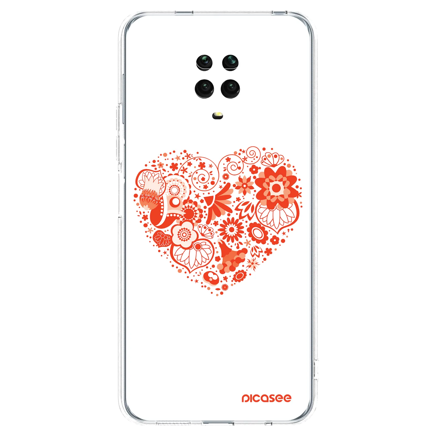 Picasee silikonowe przeźroczyste etui na Xiaomi Redmi Note 9 Pro - Big heart