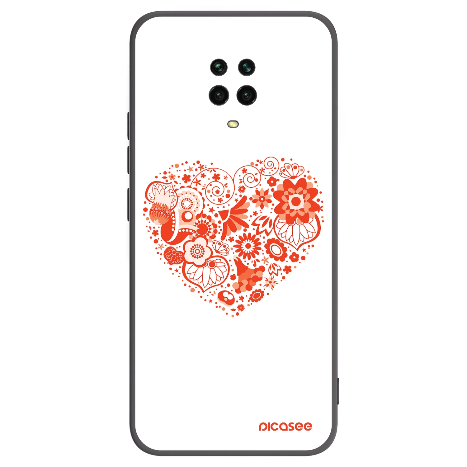 Picasee silikonowe czarne etui na Xiaomi Redmi Note 9 Pro - Big heart