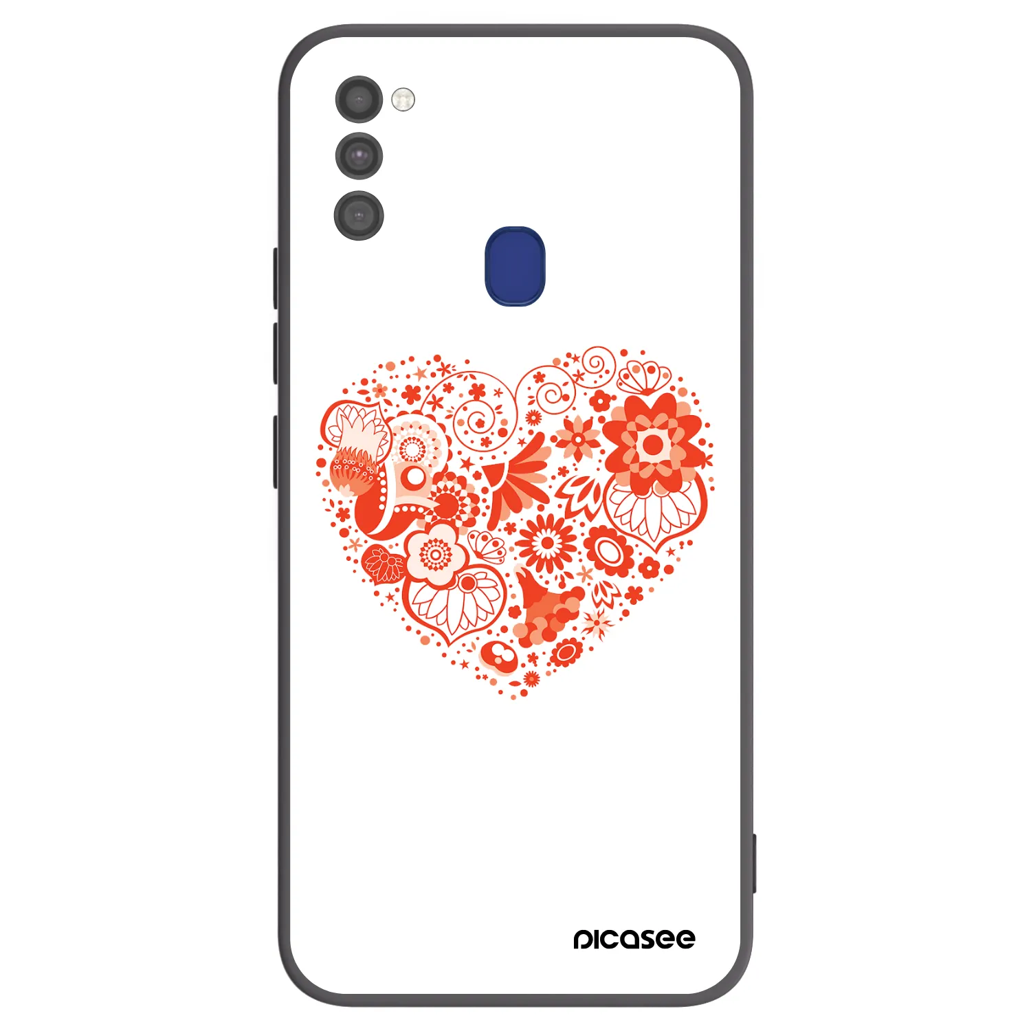 Picasee silikonowe czarne etui na Samsung Galaxy M21 M215F - Big heart