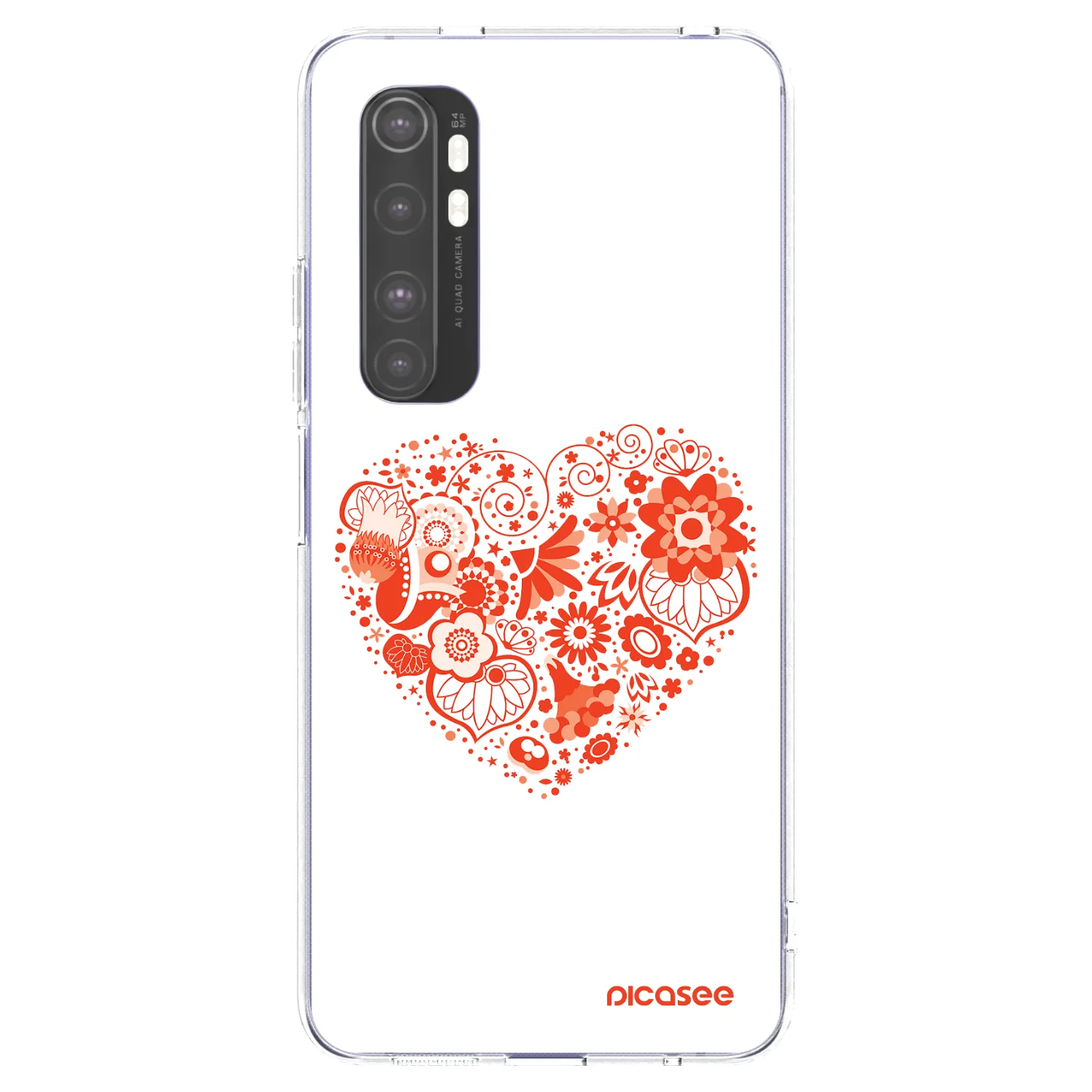 Picasee silikonowe przeźroczyste etui na Xiaomi Mi Note 10 Lite - Big heart