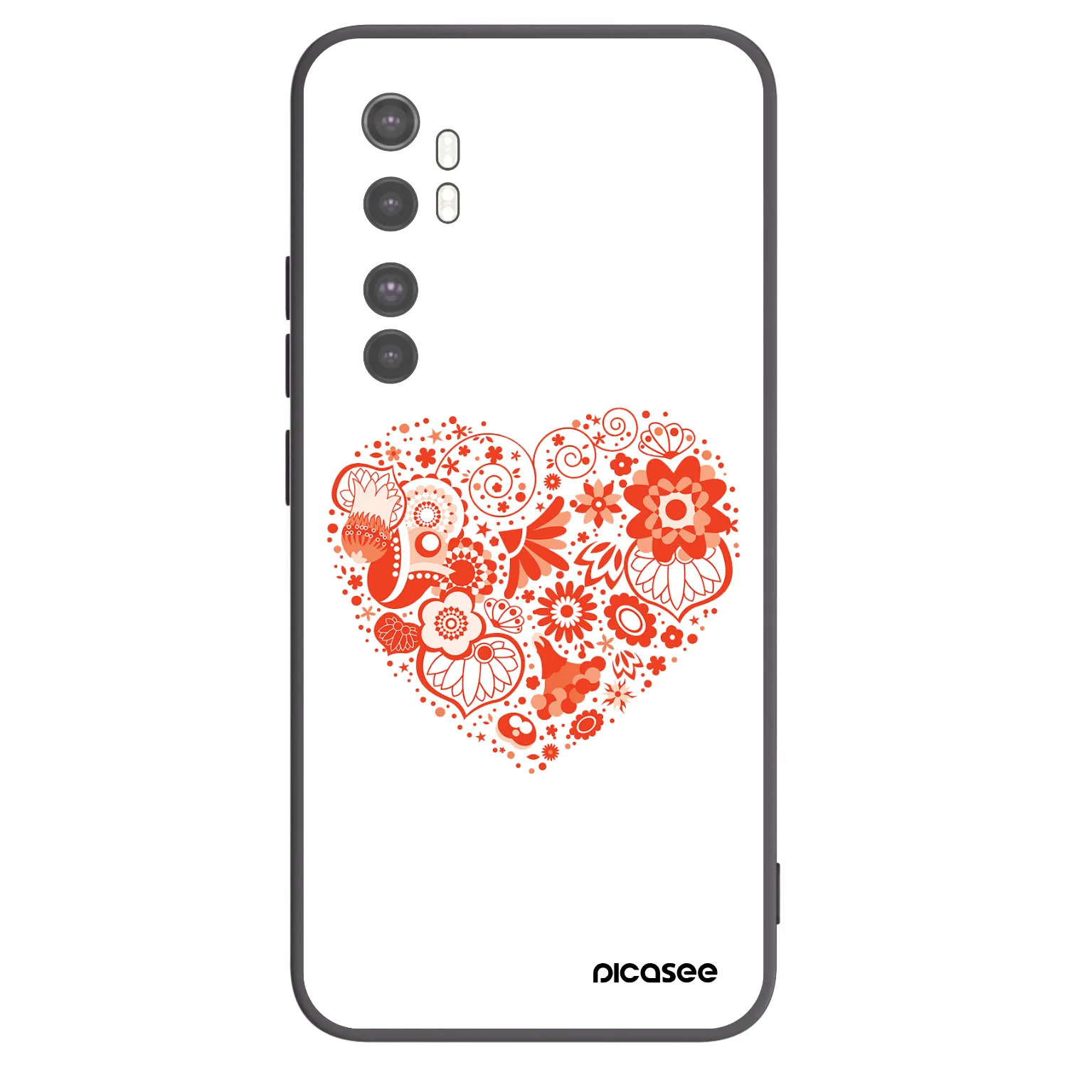 Picasee silikonowe czarne etui na Xiaomi Mi Note 10 Lite - Big heart
