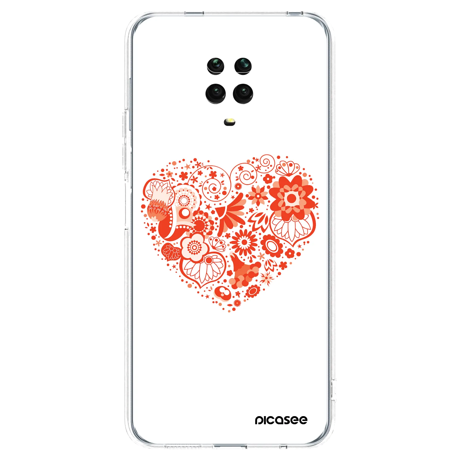 Picasee silikonowe przeźroczyste etui na Xiaomi Redmi Note 9S - Big heart