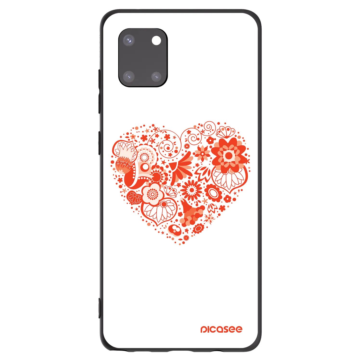 Picasee silikonowe czarne etui na Samsung Galaxy Note 10 Lite N770F - Big heart