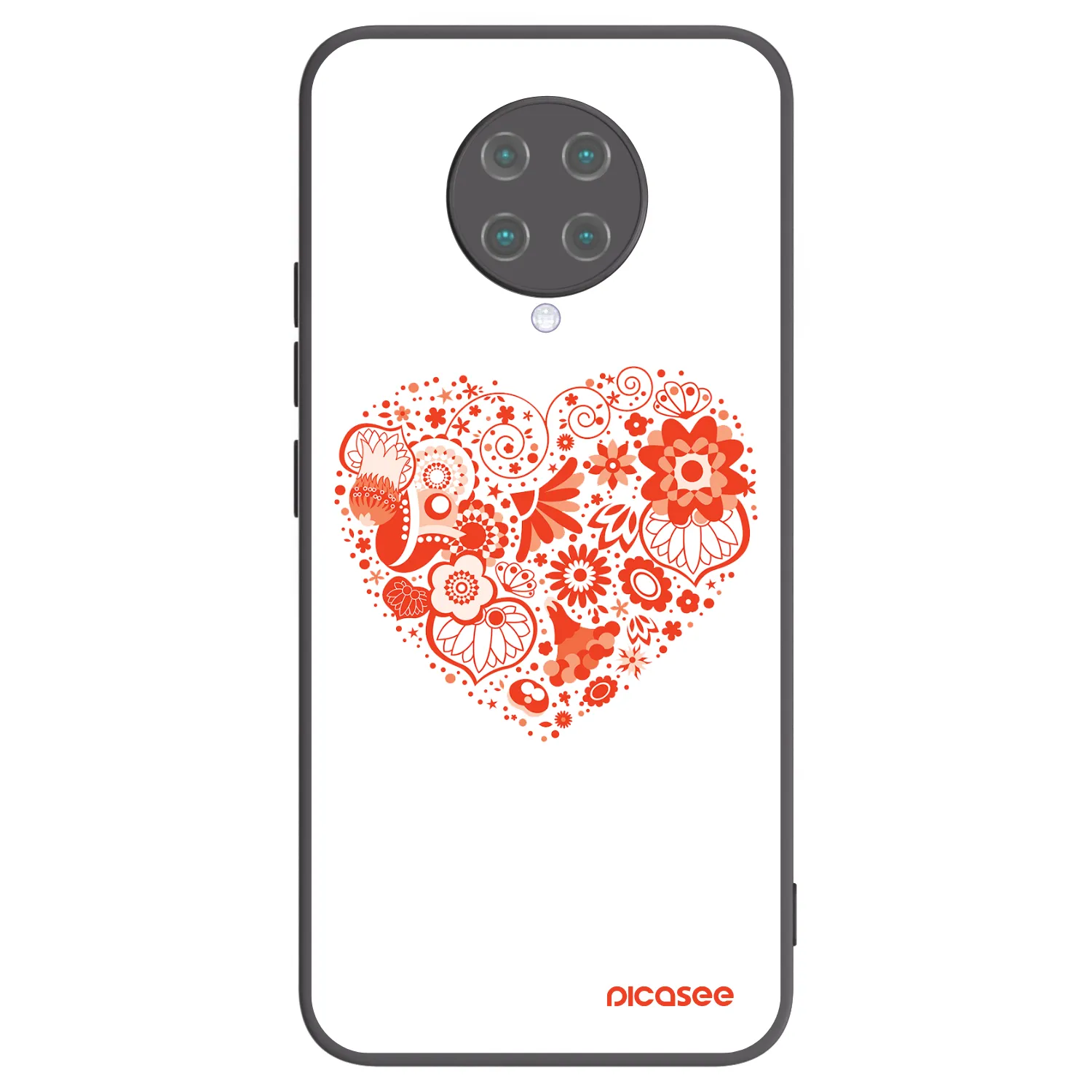 Picasee silikonowe czarne etui na Xiaomi Poco F2 Pro - Big heart