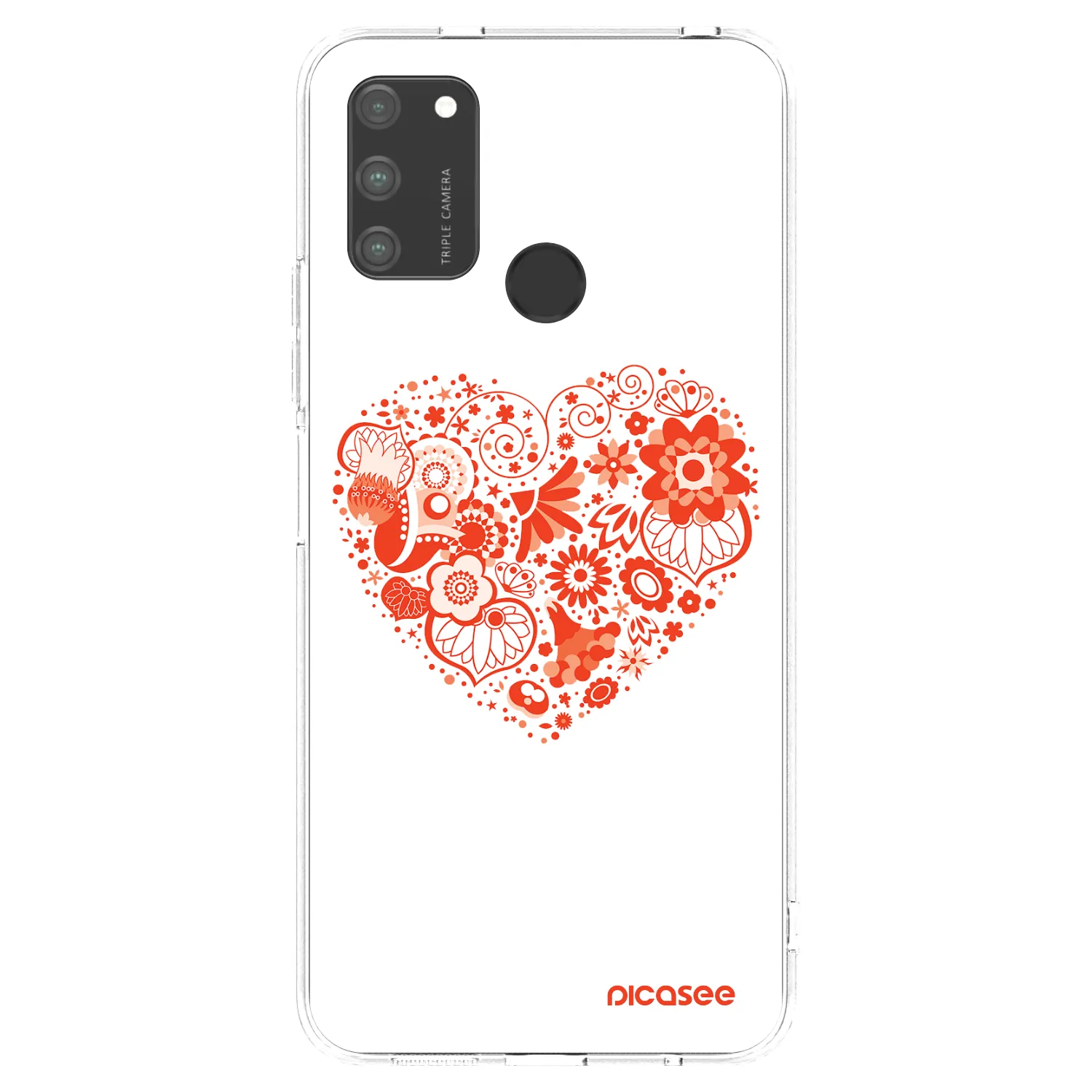 Picasee silikonowe przeźroczyste etui na Honor 9A - Big heart