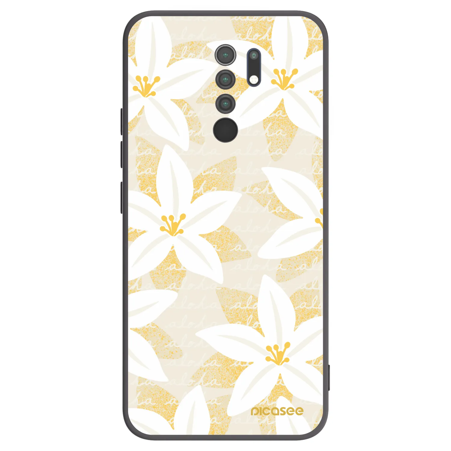 Picasee silikonowe czarne etui na Xiaomi Redmi 9 - Island Leave