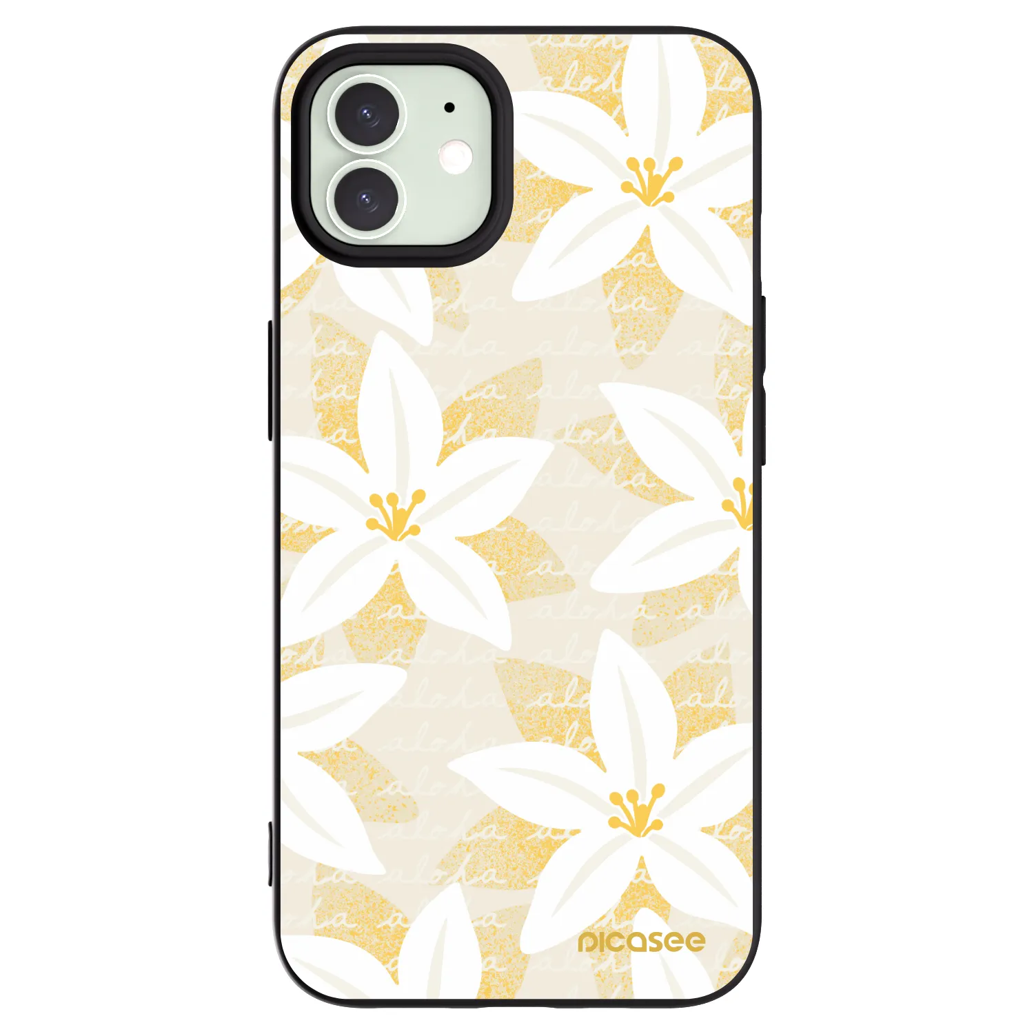 Picasee silikonowe czarne etui na Apple iPhone 12 - Island Leave
