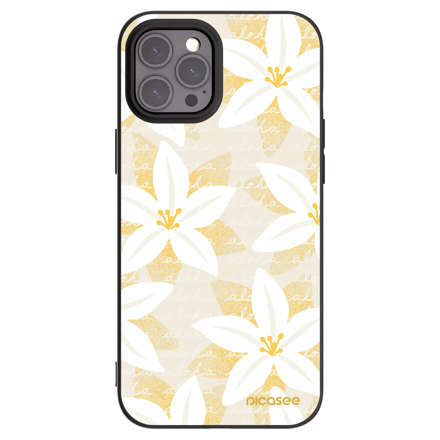 Picasee silikonowe czarne etui na Apple iPhone 12 Pro Max - Island Leave