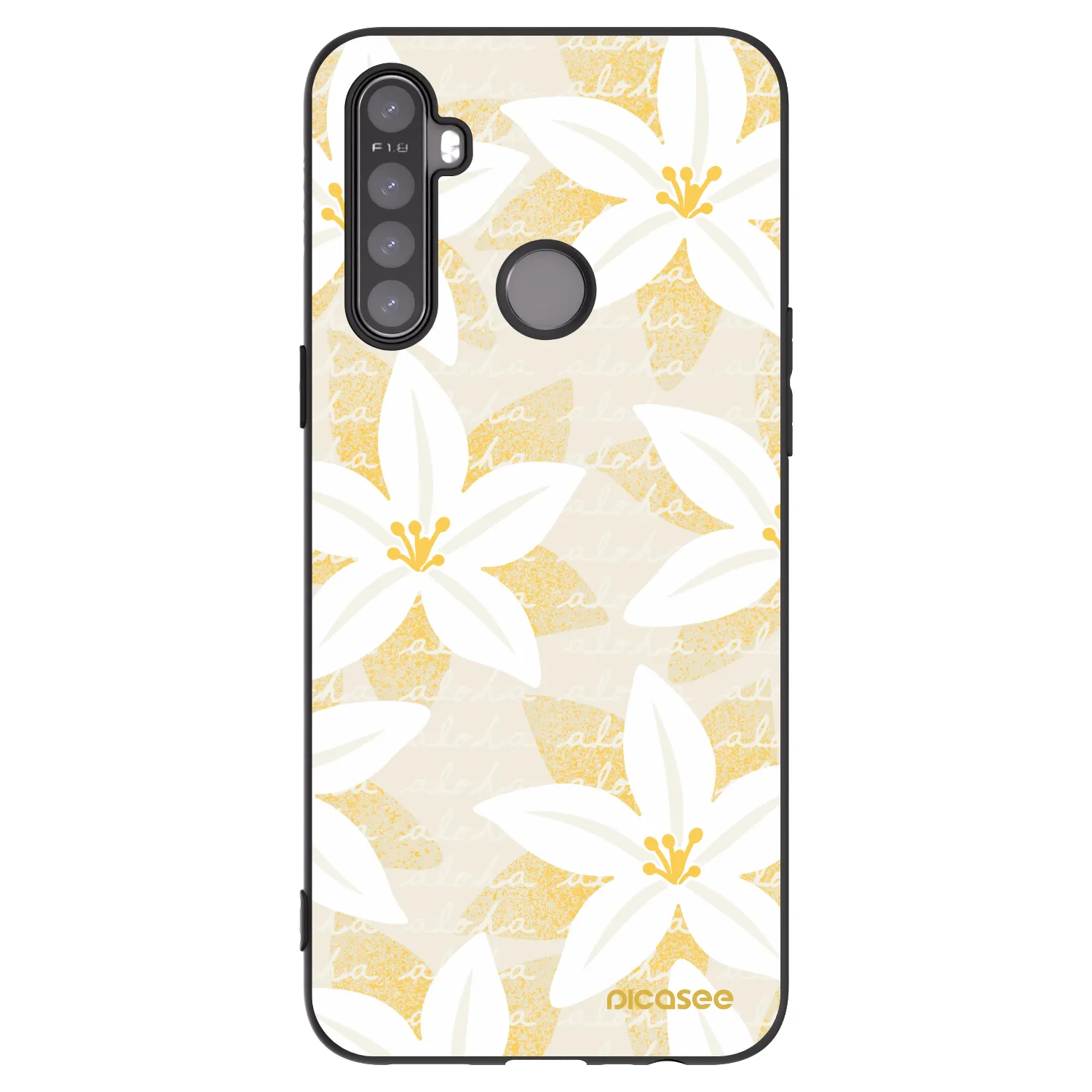 Picasee silikonowe czarne etui na Realme 5 - Island Leave