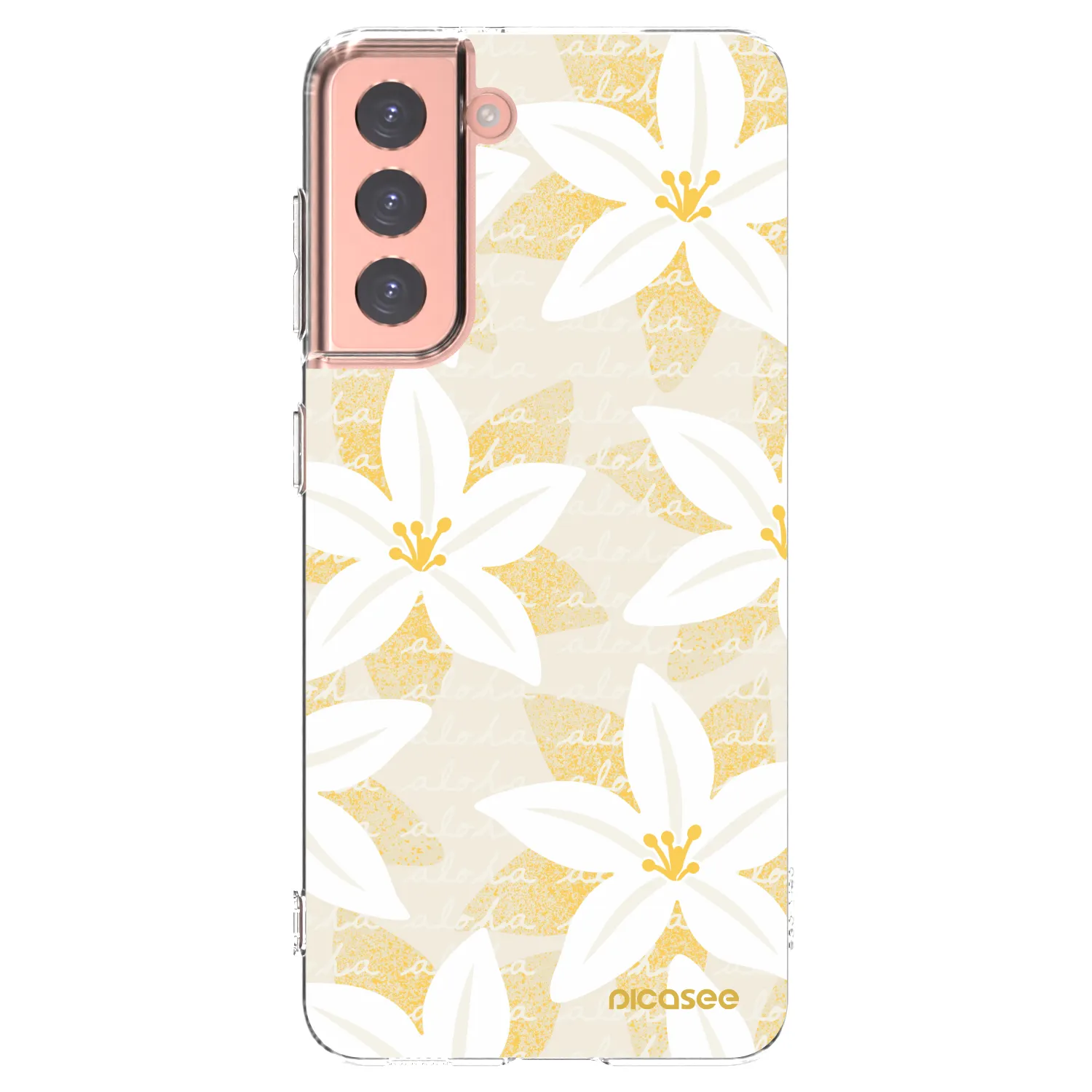 Picasee silikonowe przeźroczyste etui na Samsung Galaxy S21 5G G991B - Island Leave