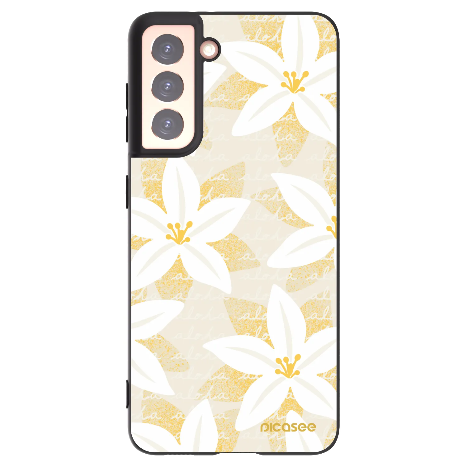 Picasee silikonowe czarne etui na Samsung Galaxy S21 5G G991B - Island Leave