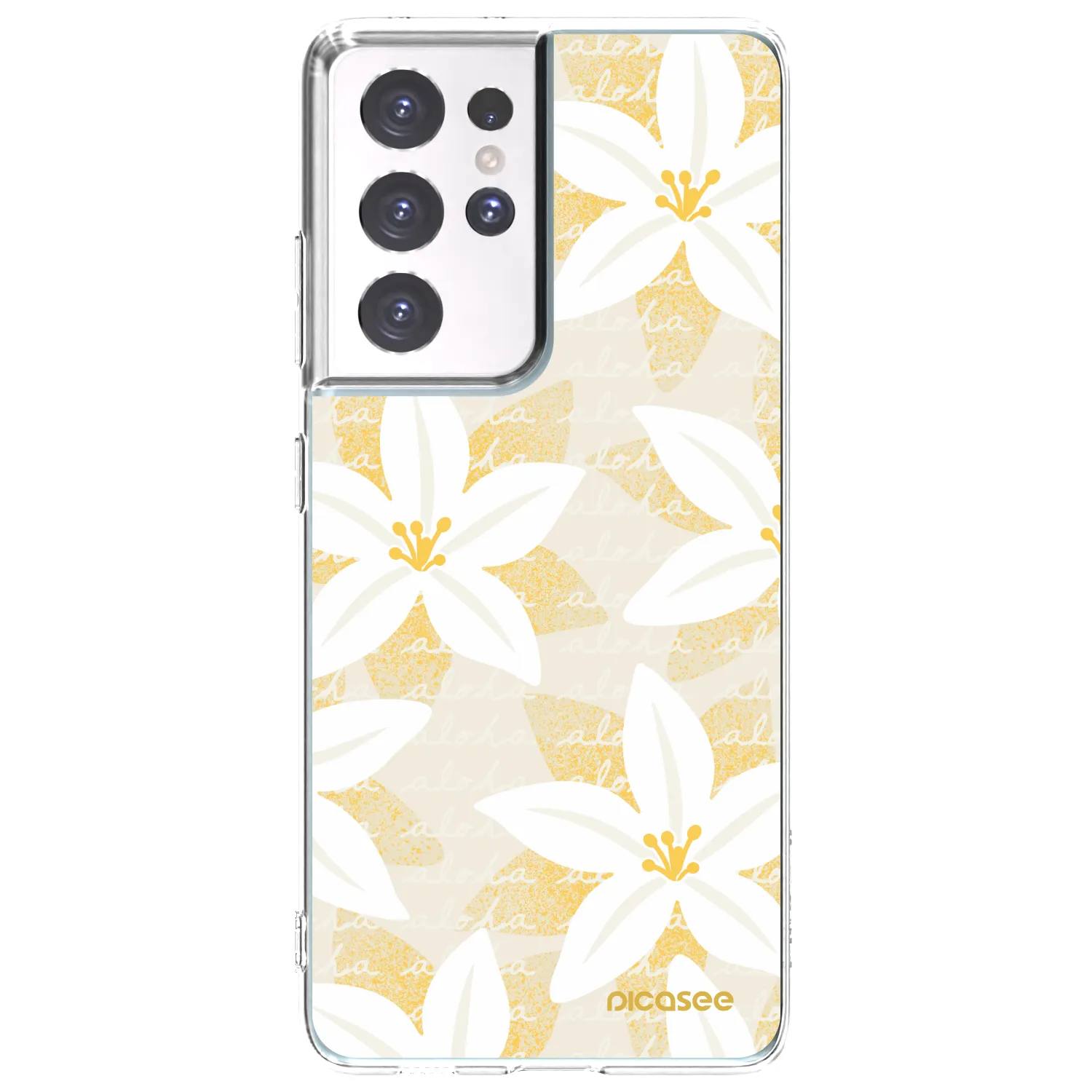 Picasee silikonowe przeźroczyste etui na Samsung Galaxy S21 Ultra 5G G998B - Island Leave